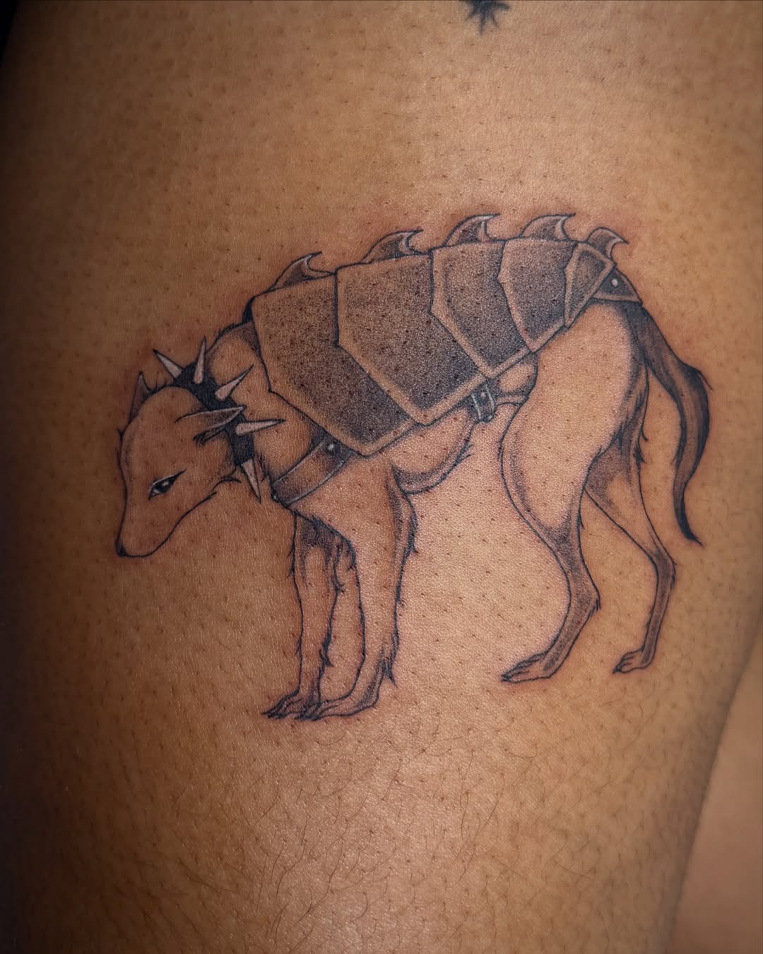 Tattoo by @capricornpokes — black_and_grey
