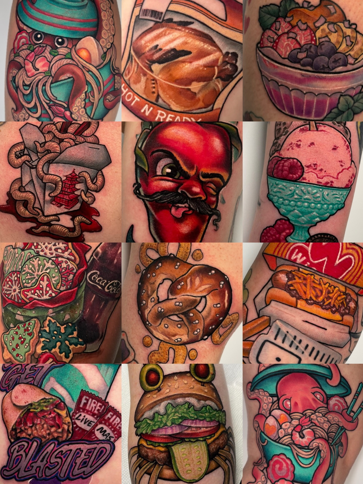Food and drink American traditional tattoo on the upper arm by Missi Blue