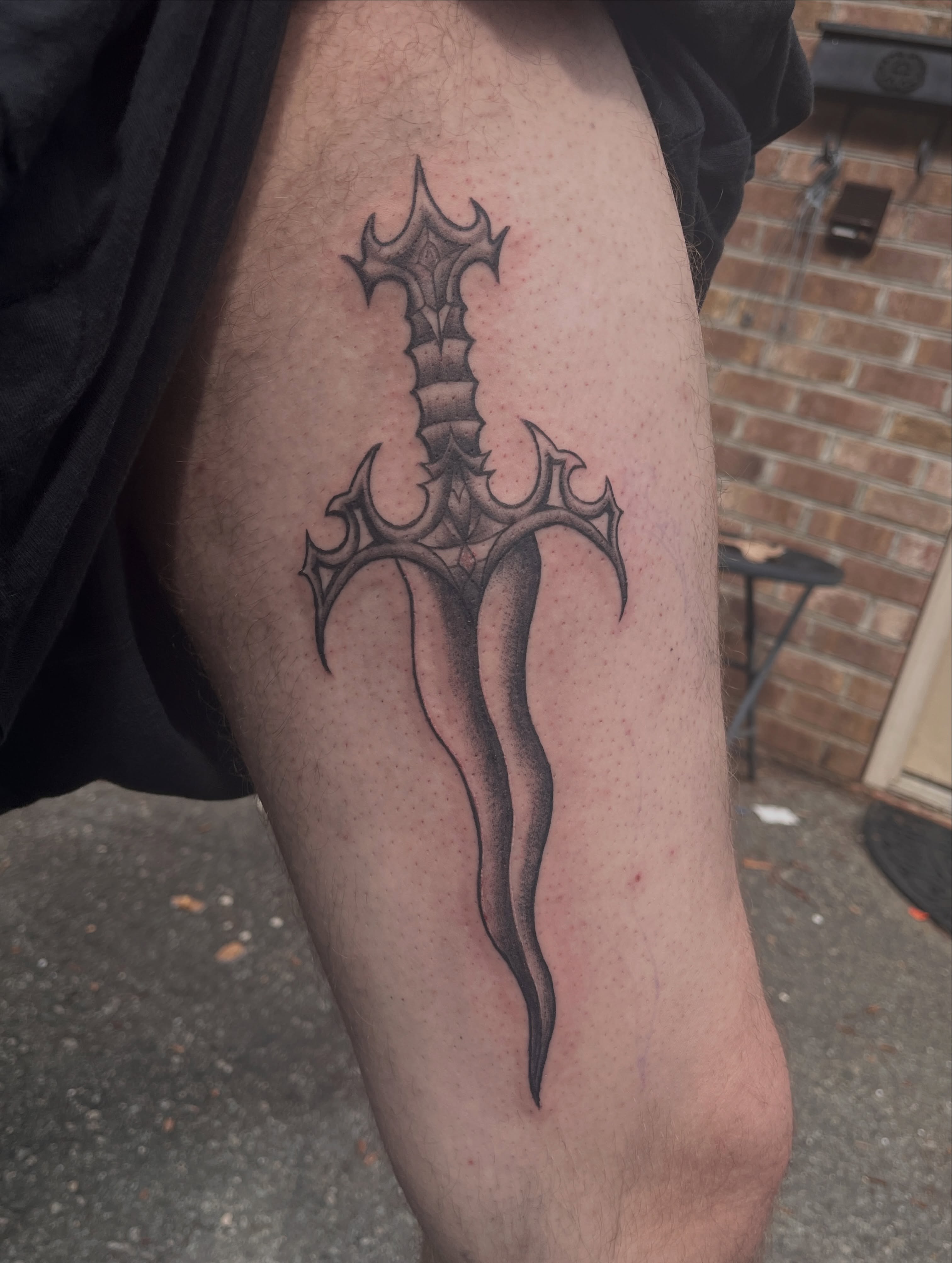 Tattoo by @anya.artistry.tattoos — black_and_grey
