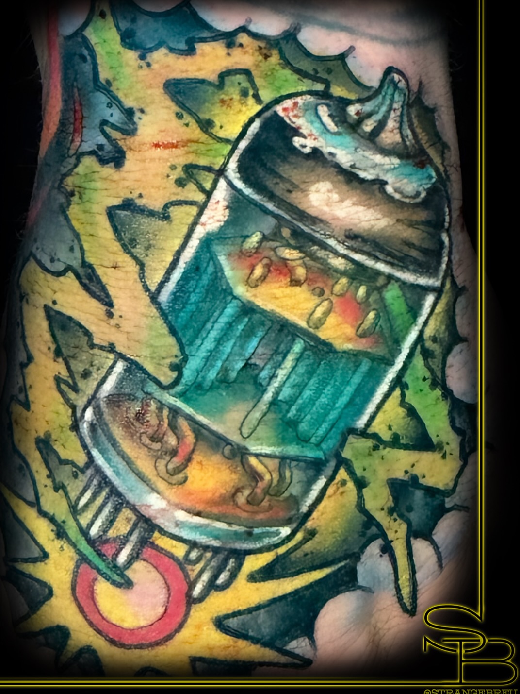 Tattoo by @strangebreu — watercolor