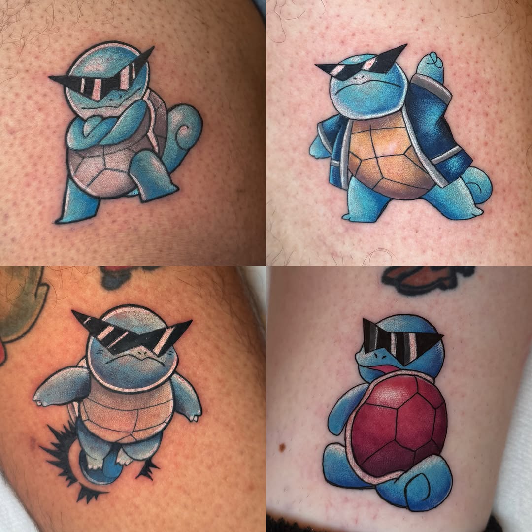 Squirtle new school tattoo on the forearm by Alexia