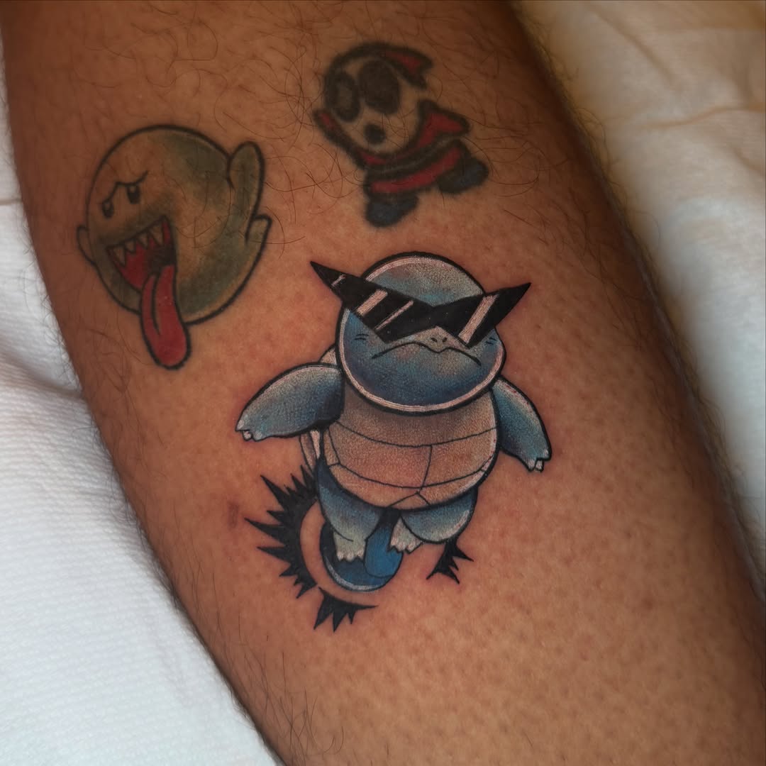 Squirtle American traditional tattoo on the forearm by Alexia