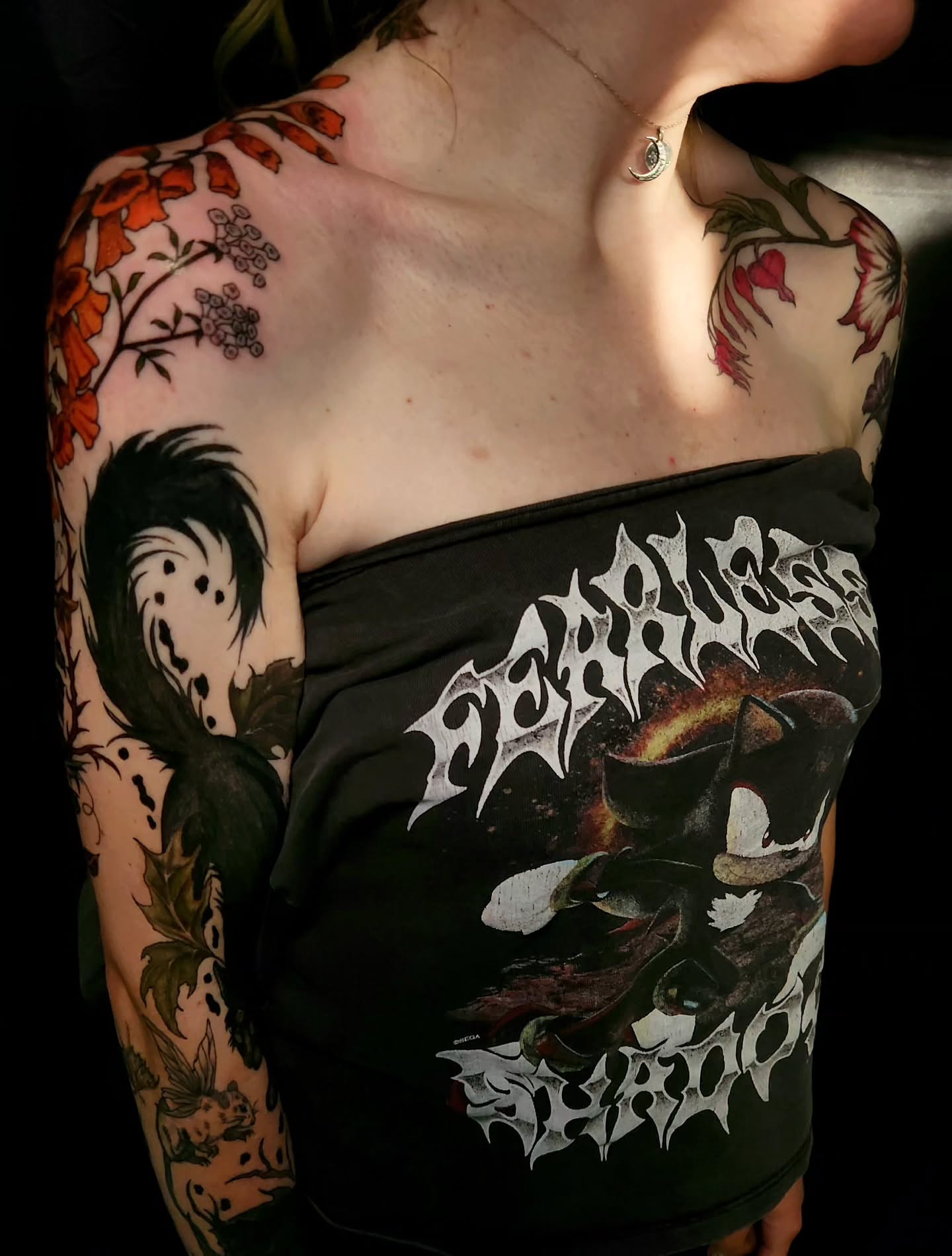 Anime character anime tattoo on the shoulder by Ashly Renee