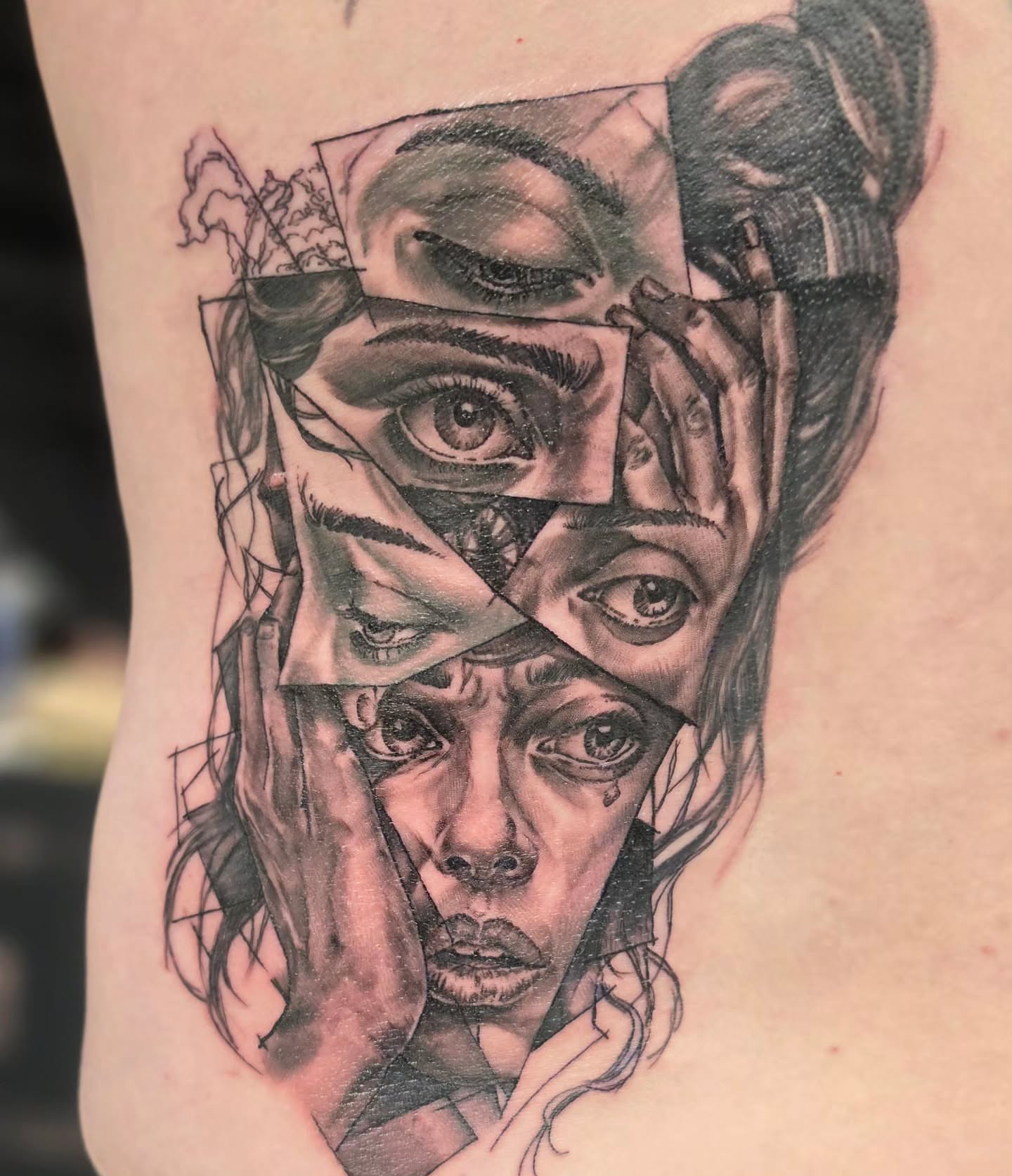 Tattoo by @david_winn_tattoos — geometric, black_and_grey