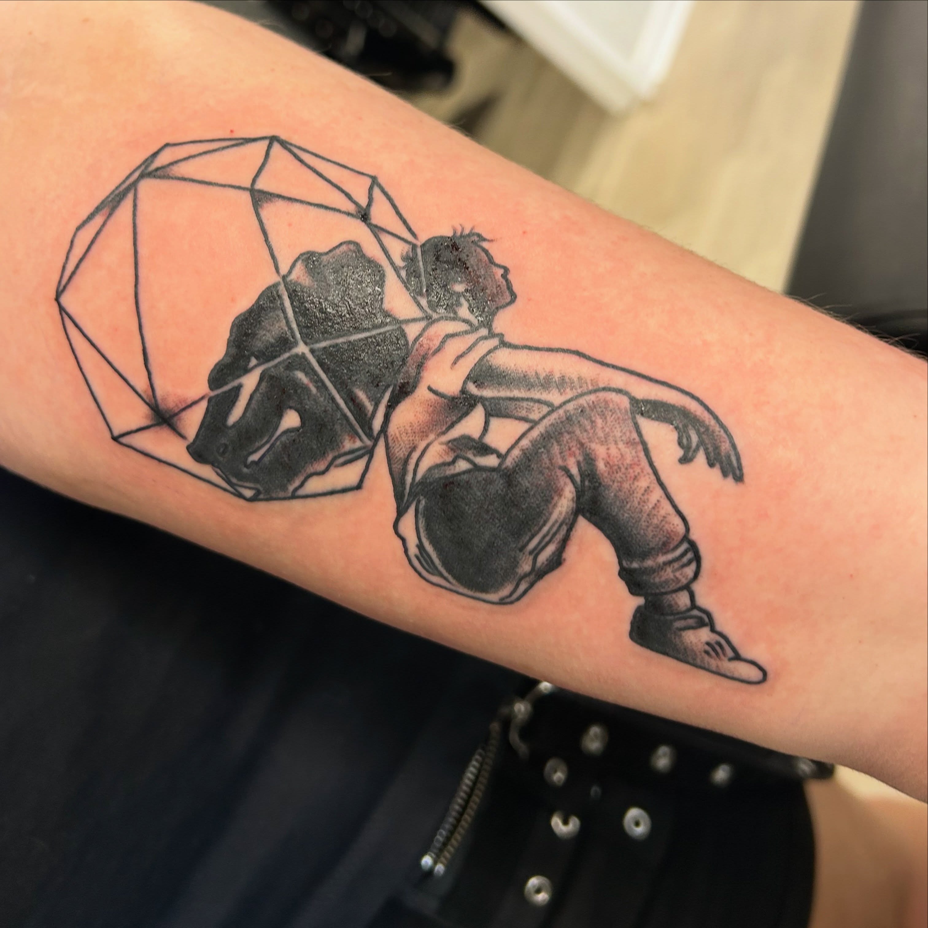 Tattoo by @esaconytattoo — geometric, black_and_grey