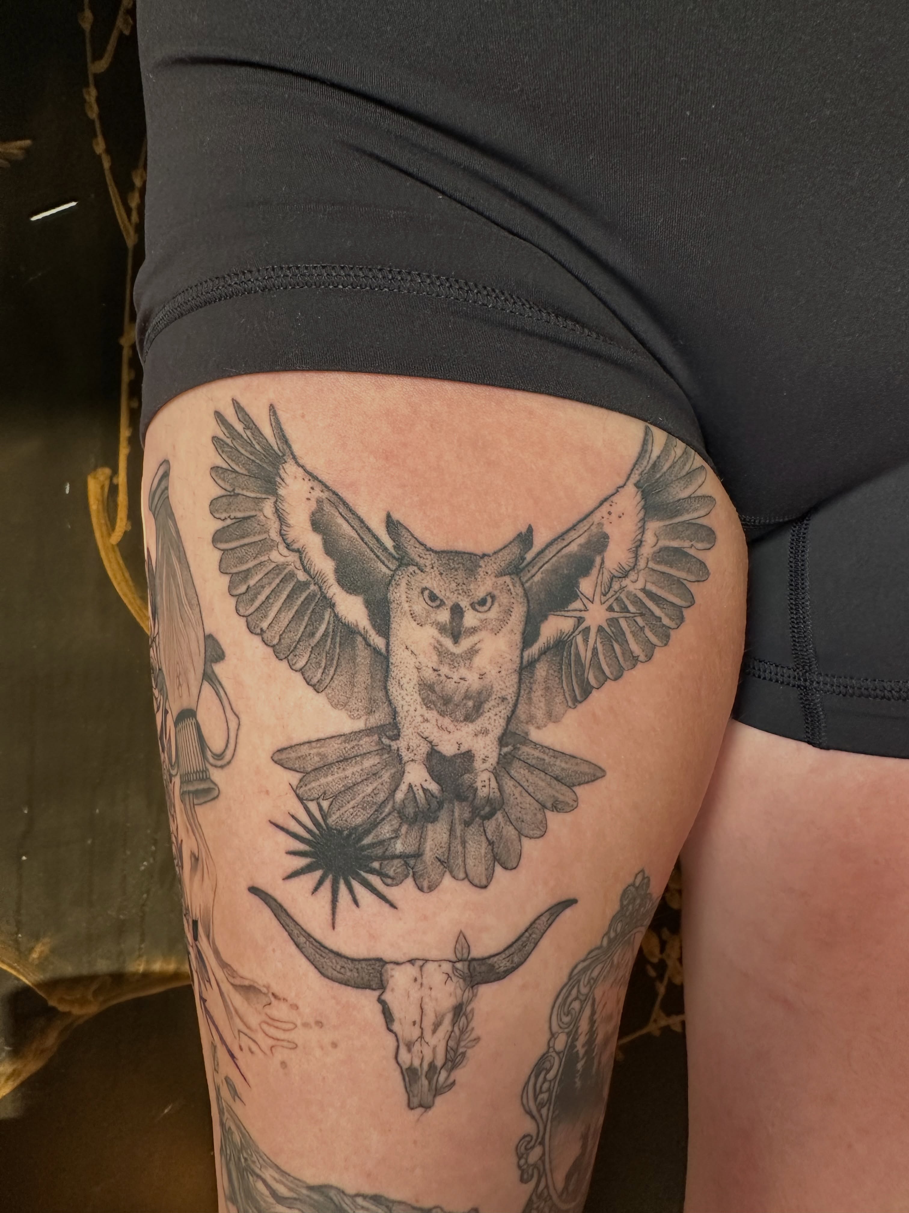Tattoo by @cece.inks — black_and_grey