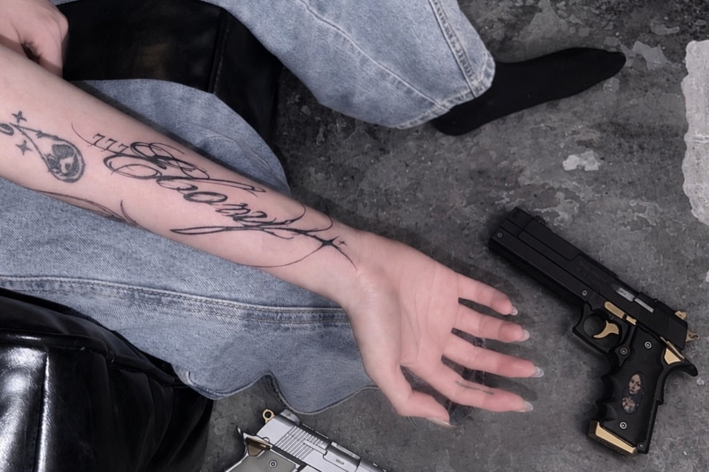 Tattoo by @deathtxpia — lettering_script