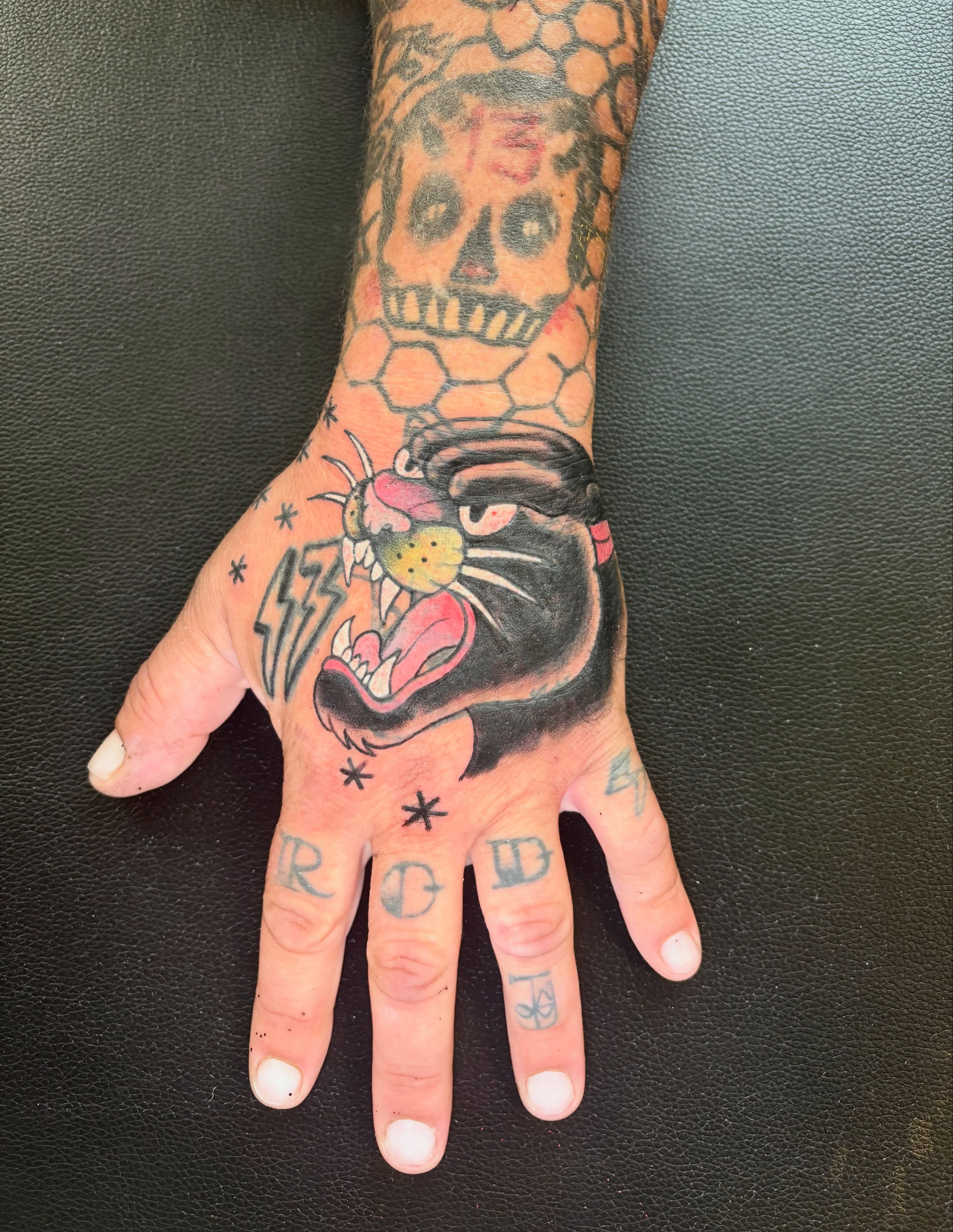 Tattoo by @erintpokes — american_traditional, dotwork
