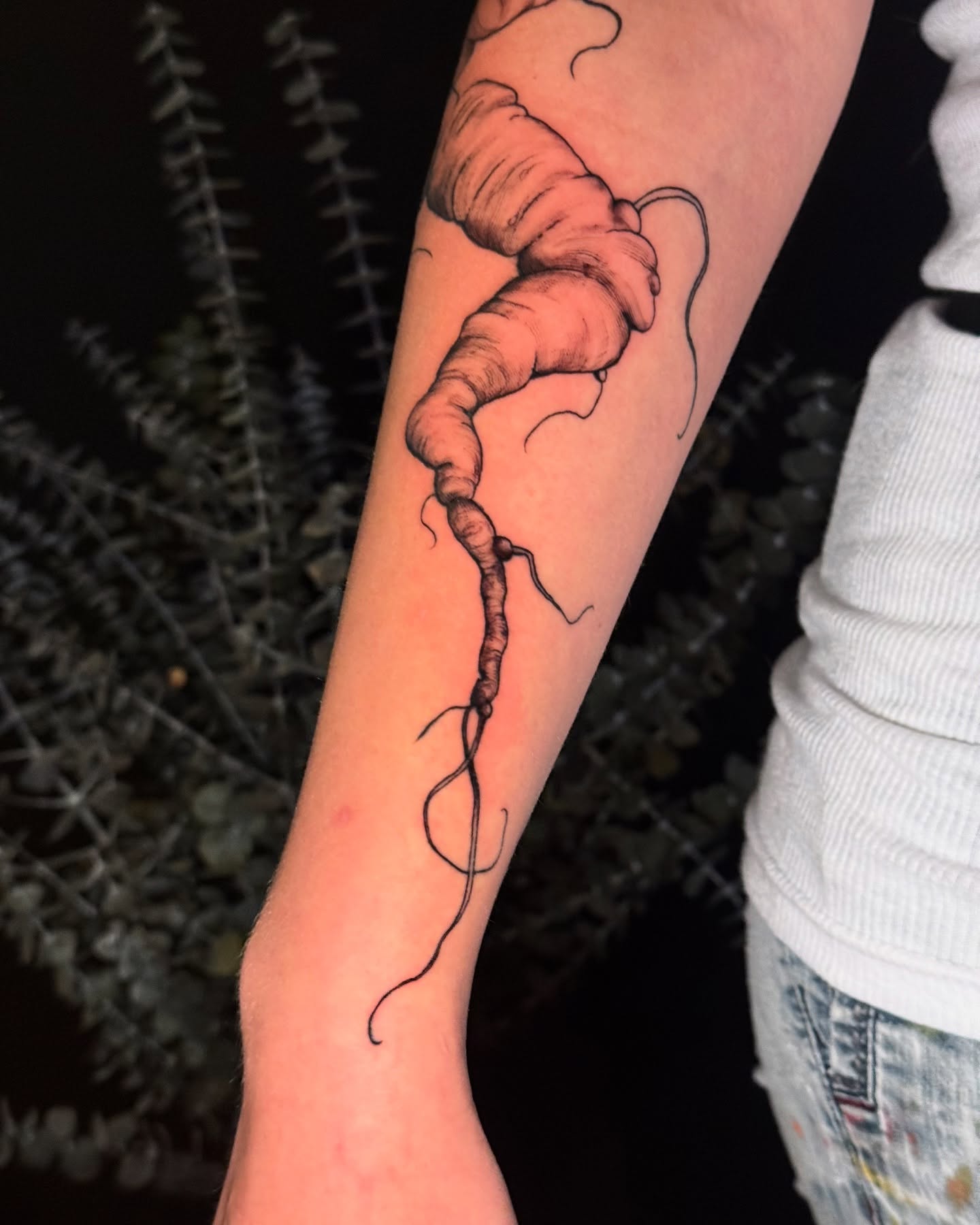 Carrot realism tattoo on the forearm by marlena borscheid