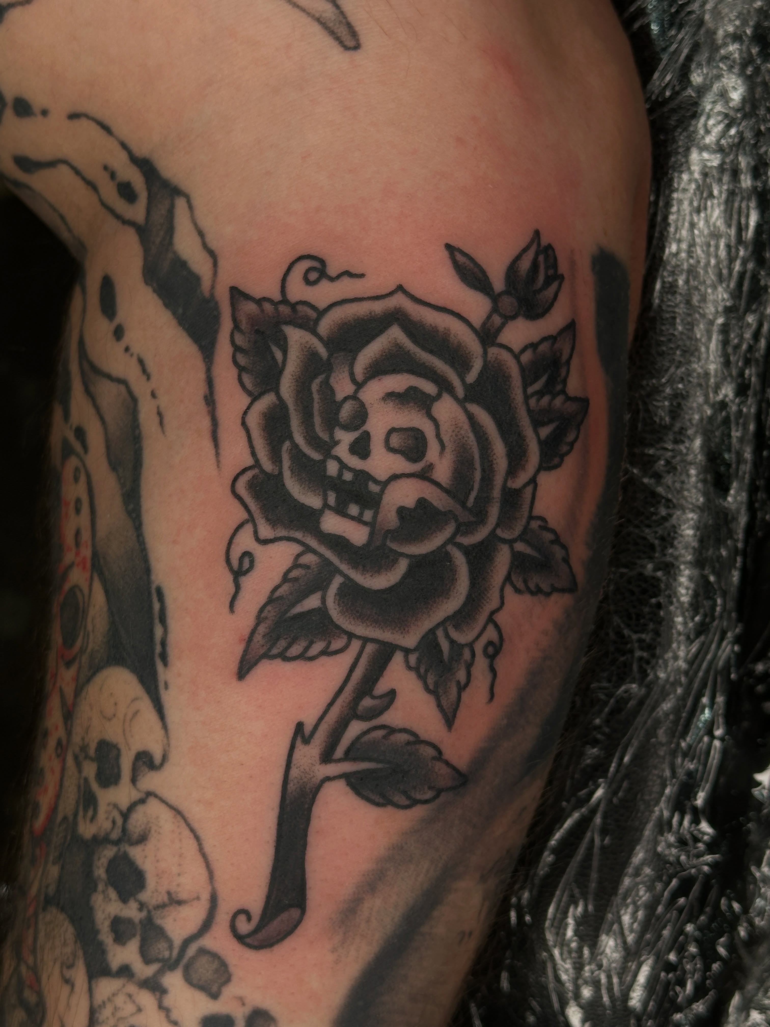 Tattoo by @jaredaustinart — american_traditional, black_and_grey