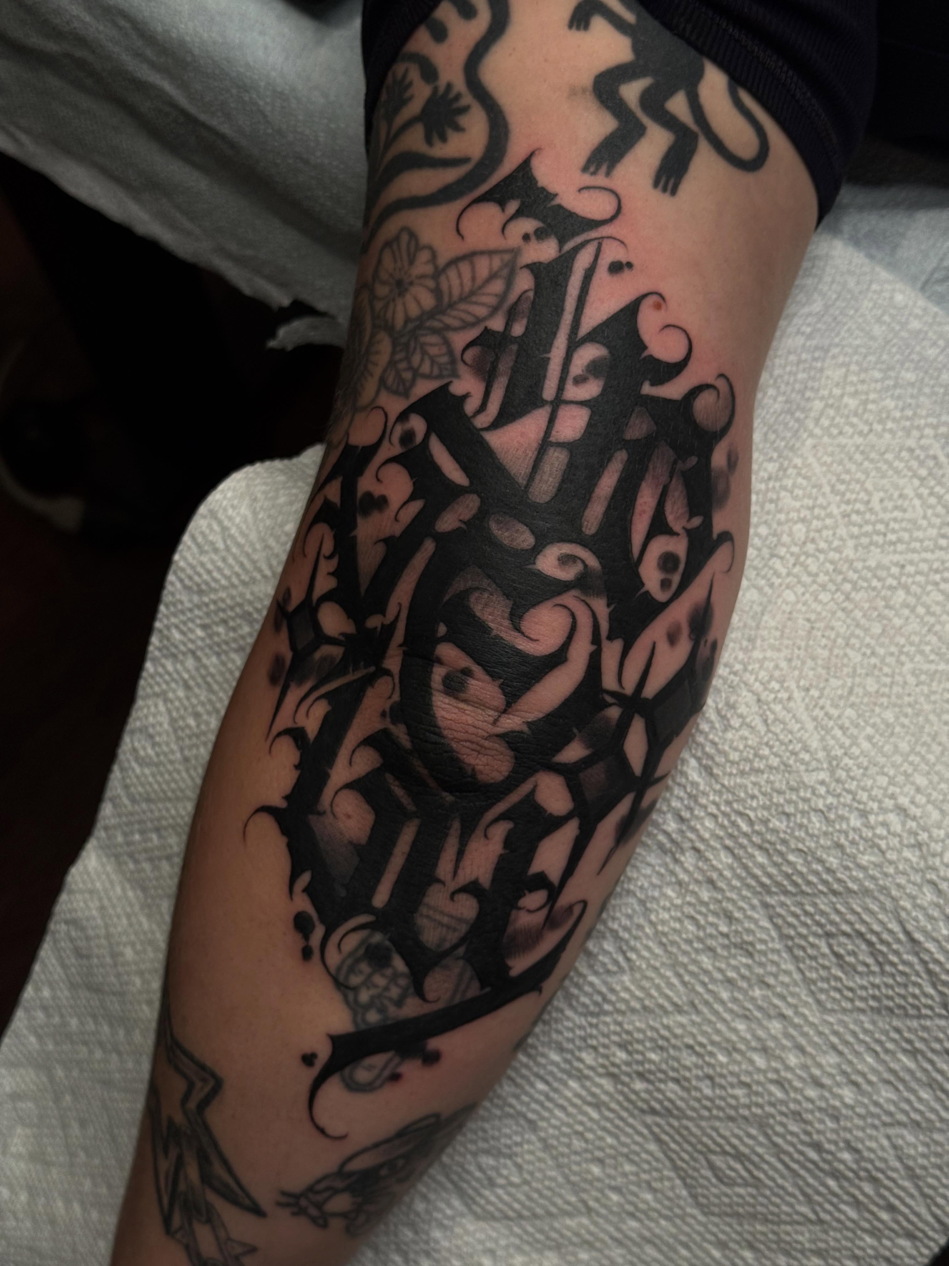 Tattoo by @thekidevantattoos — black_and_grey, ornamental