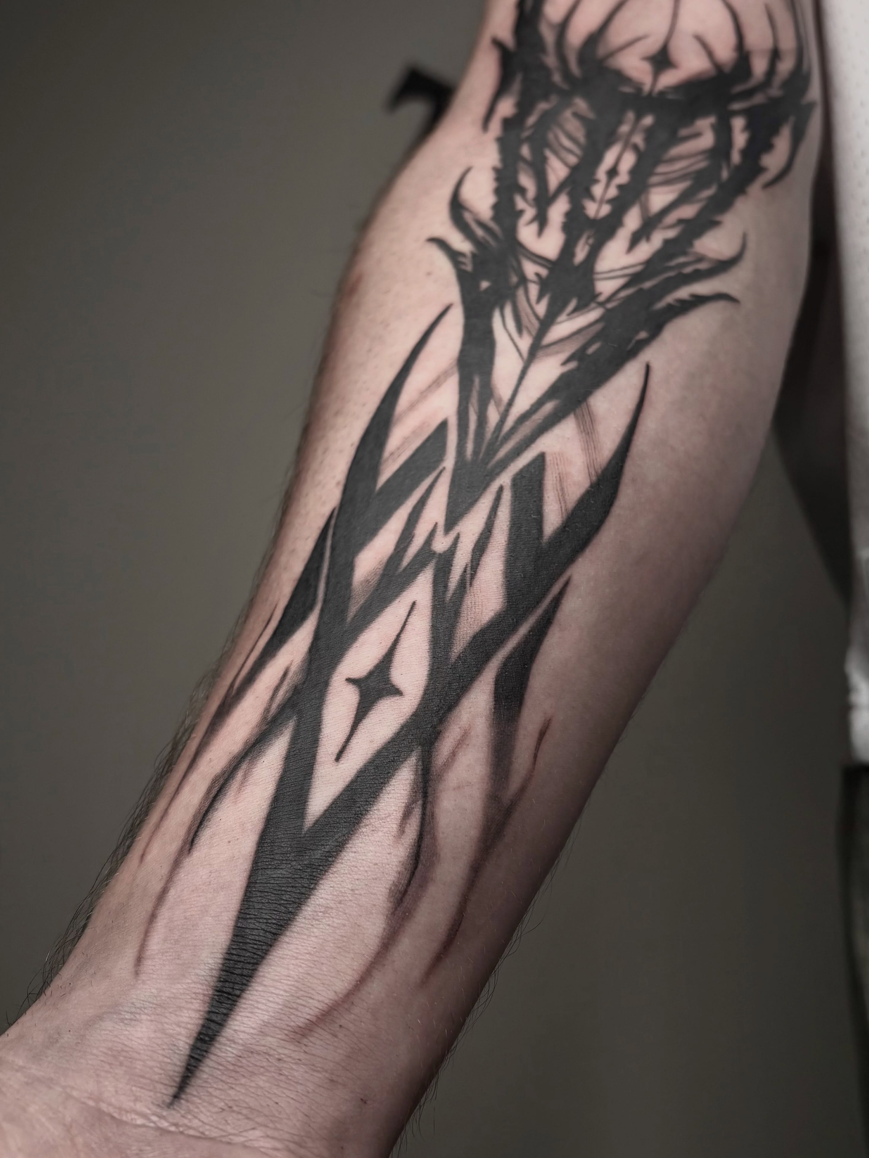 Thorn black and grey tattoo on the forearm by Love 🥀 222