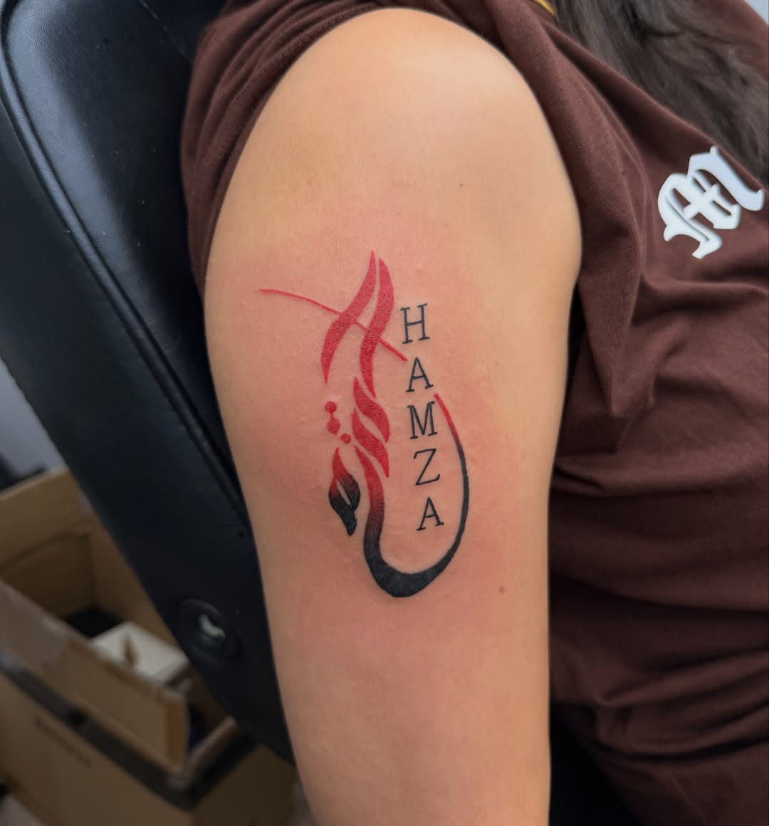 Tattoo by @thecatrinaink — lettering_script