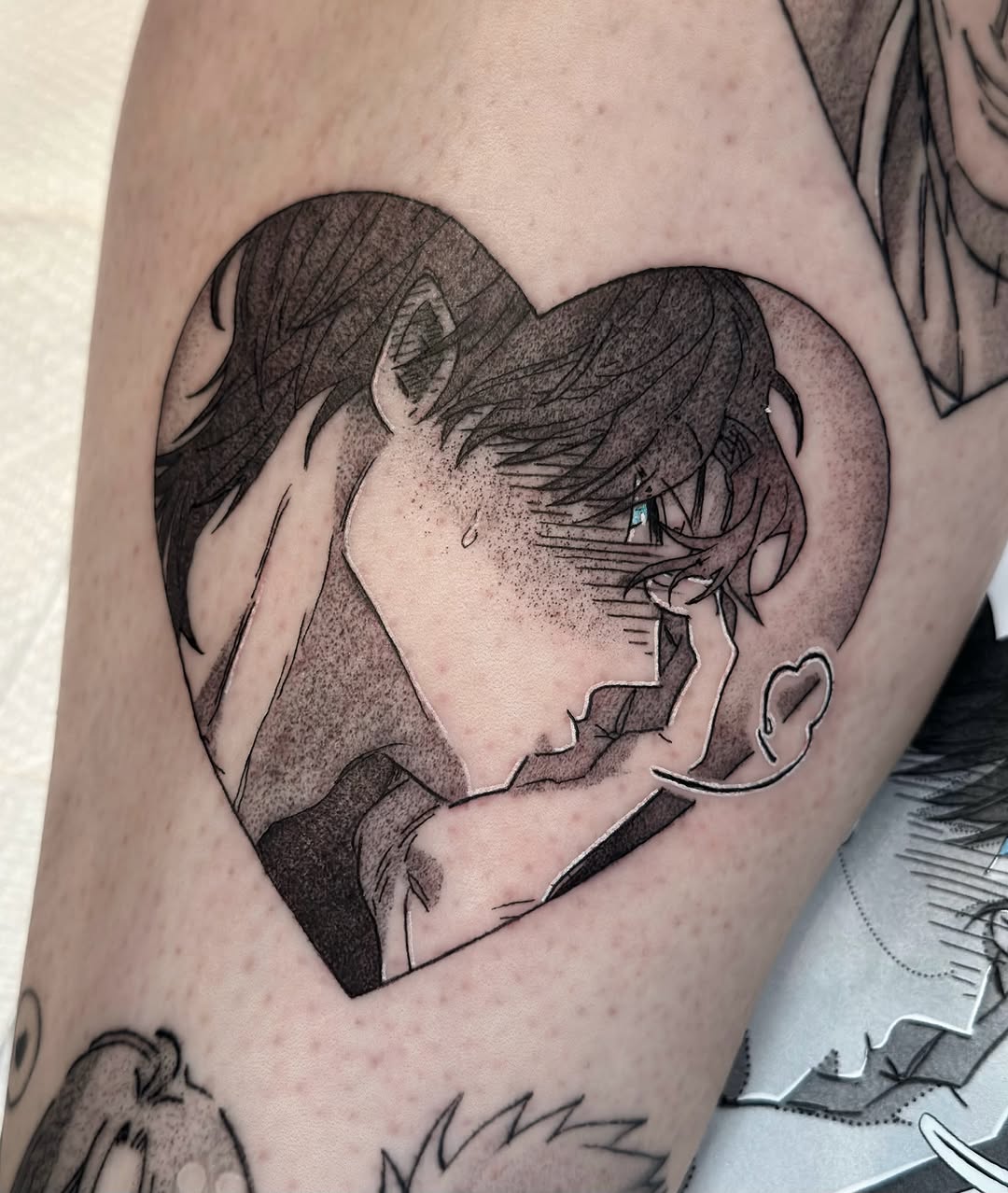 Tattoo by @kkimnida — anime, dotwork