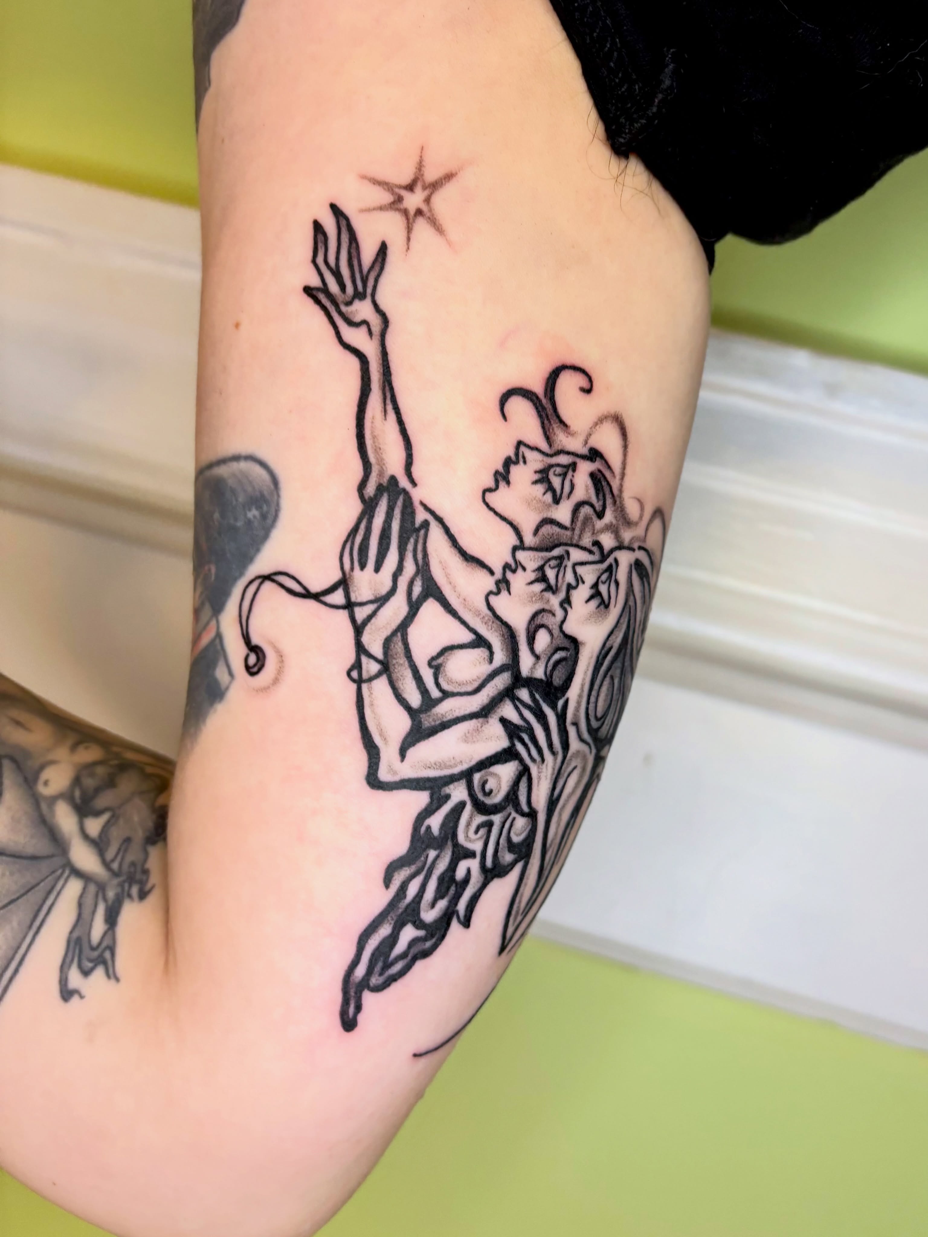 Tattoo by @grattooland — black_and_grey, surrealism