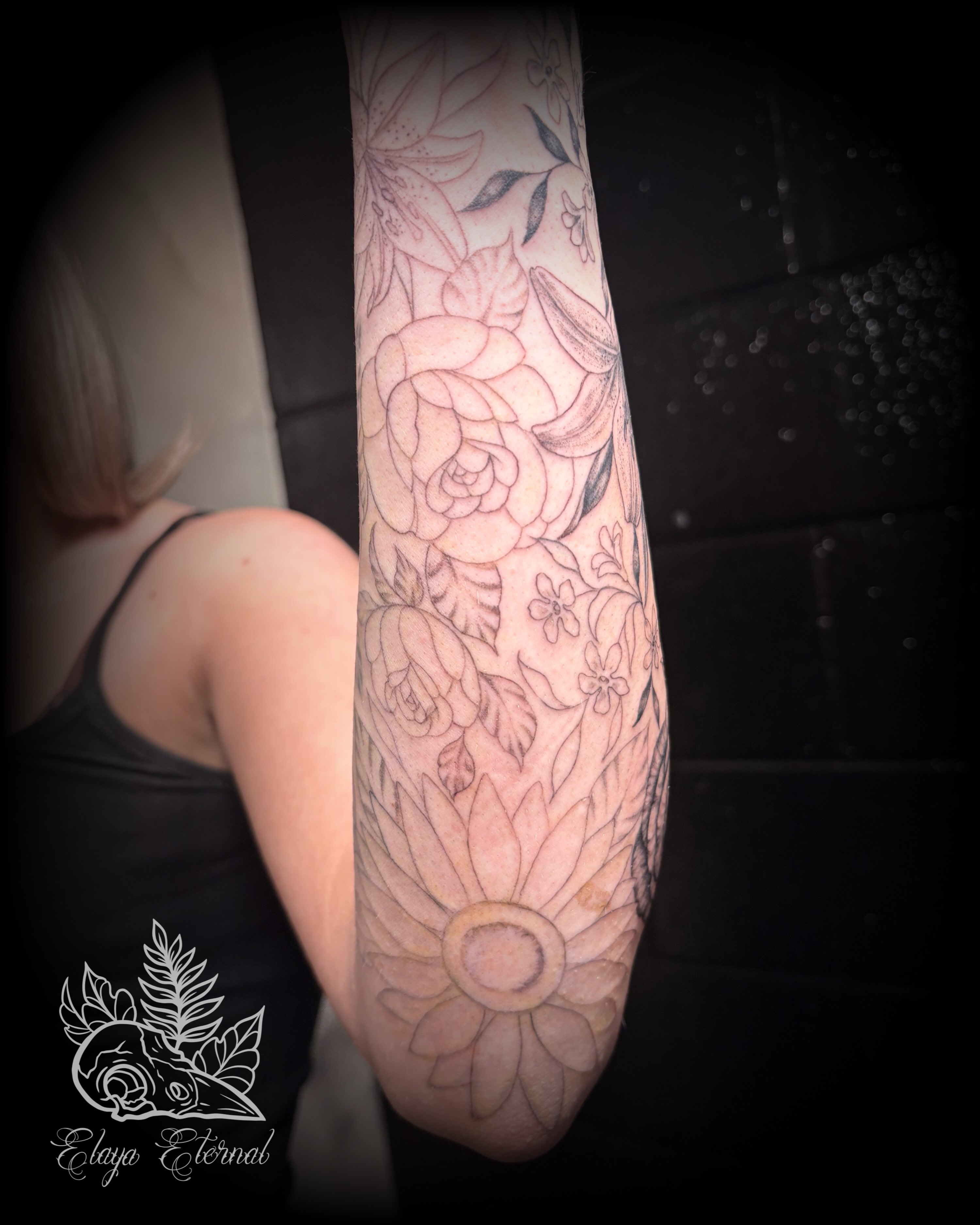 Tattoo by @elaya.tattoo.artistry — black_and_grey