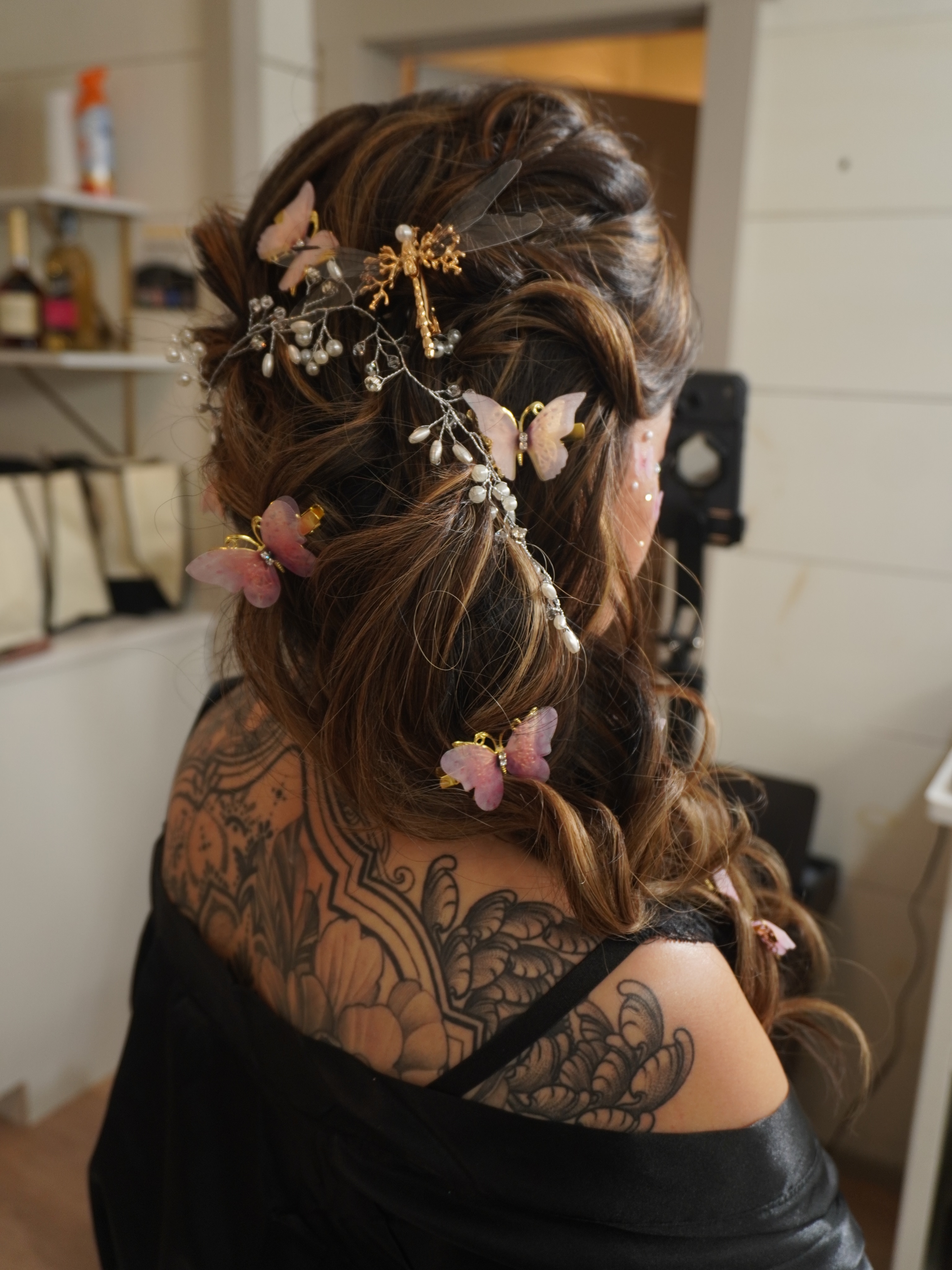Floral new school tattoo on the shoulder by Yuri Chloe Ngo Tattoo Artist