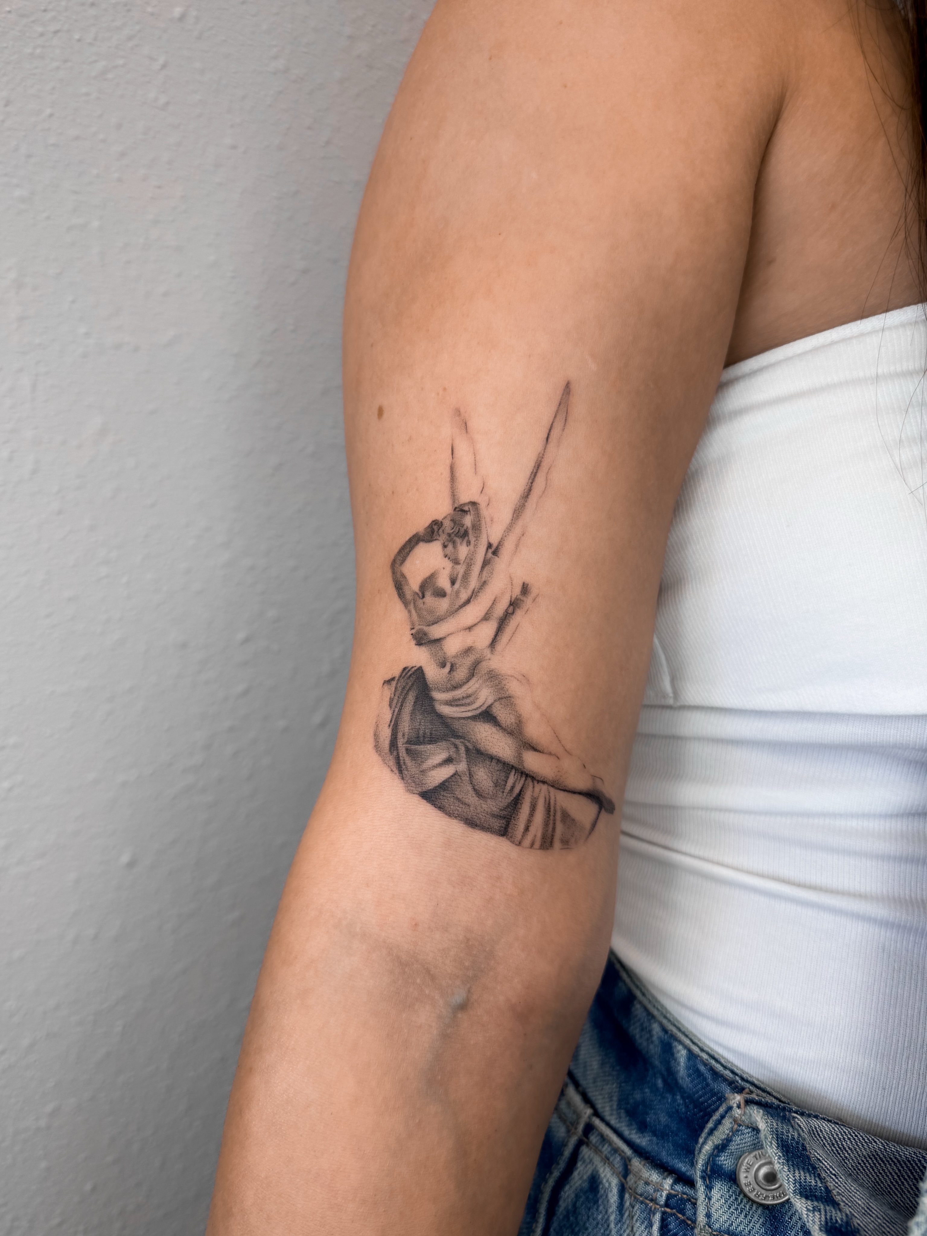 Dancer realism tattoo on the forearm by Rylee