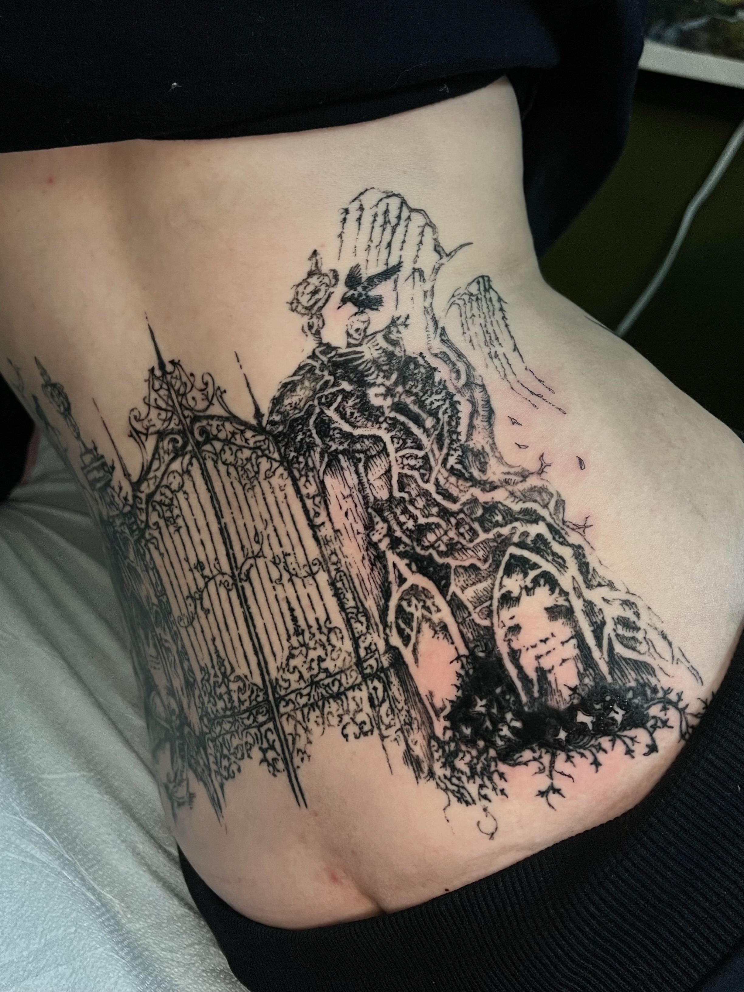 Tattoo by @elvensigils β black_and_grey, dark_realism