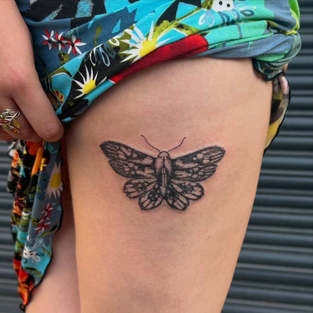 Tattoo by @vsgoblintatts — black_and_grey