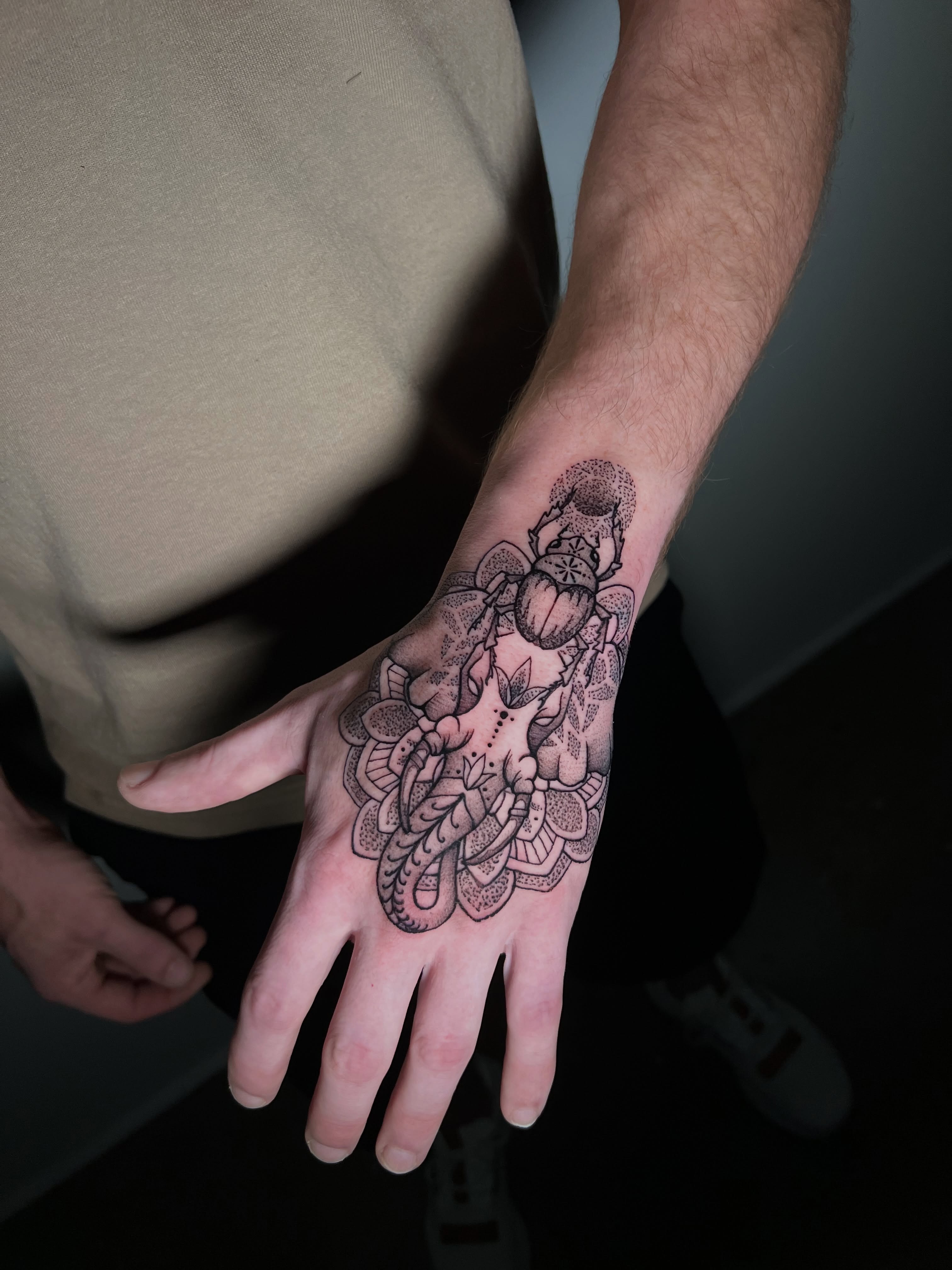 Tattoo by @sharon_skinart — dotwork, ornamental