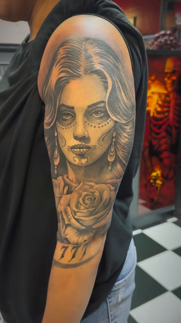 Tattoo by @inkandpaint551 — black_and_grey, realism
