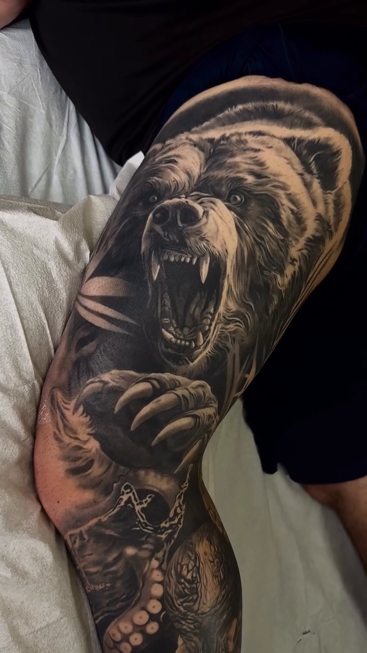 Tattoo by @gabpolflit_tattooartist — realism, black_and_grey