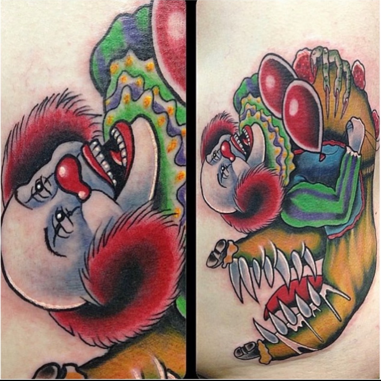 Clown American traditional tattoo on the forearm by Bobby Tobin