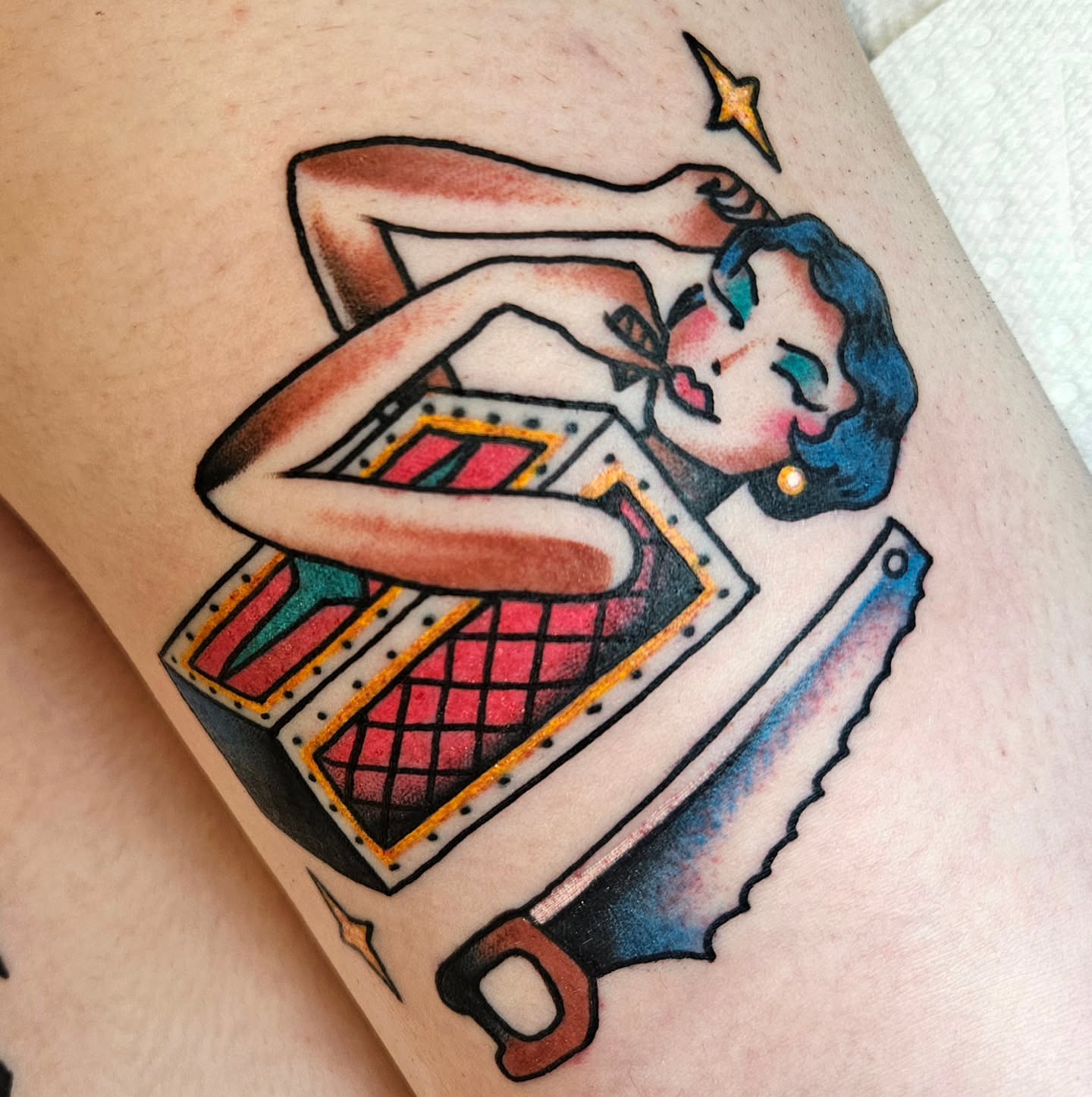 Tattoo by @wazamaniac — american_traditional, geometric