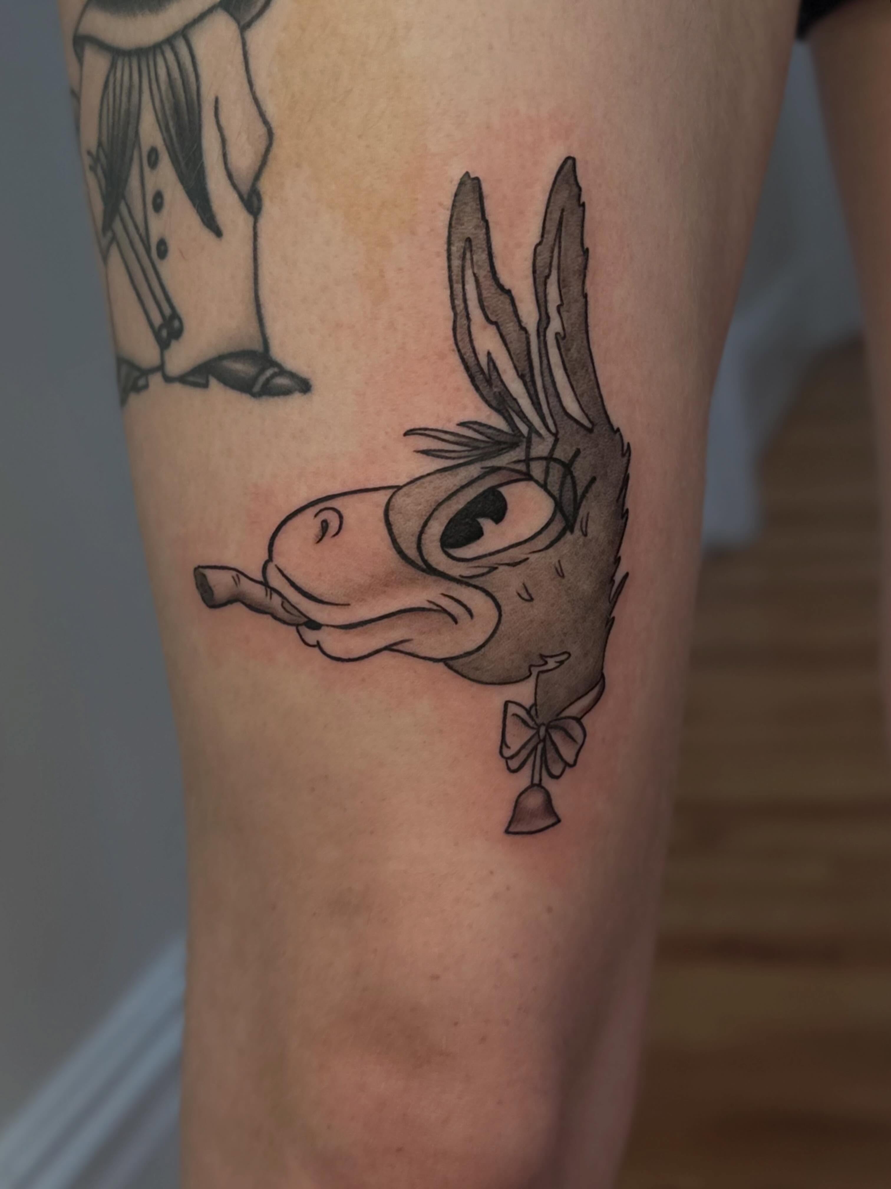 Donkey black and grey tattoo on the forearm by Micha Sol