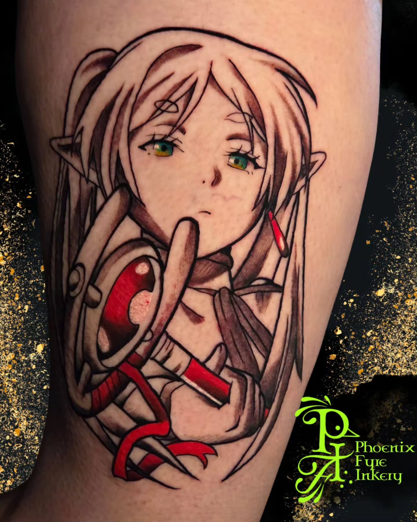 Tattoo by @phoenixfyreinkery — anime, realism
