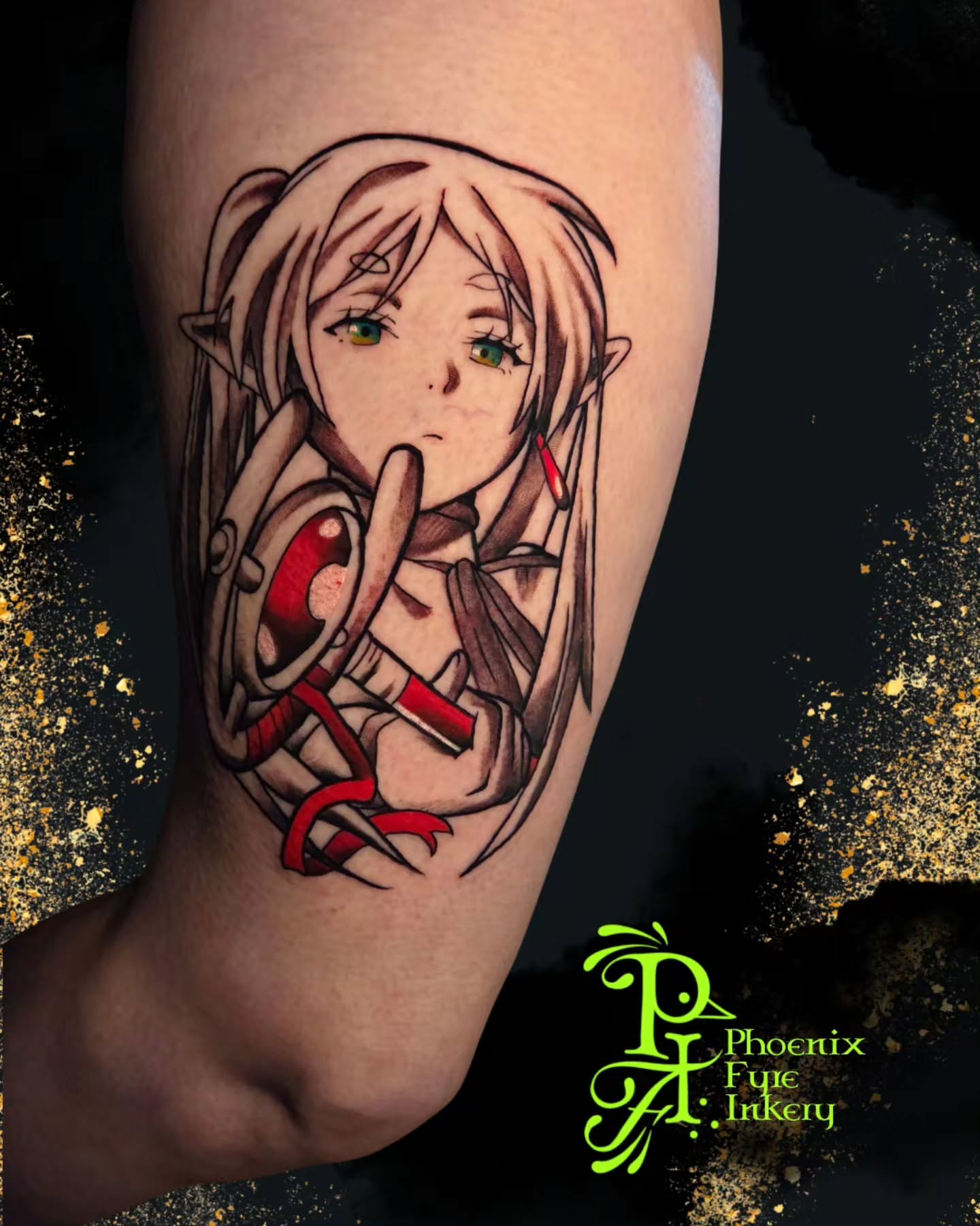 Tattoo by @phoenixfyreinkery — anime