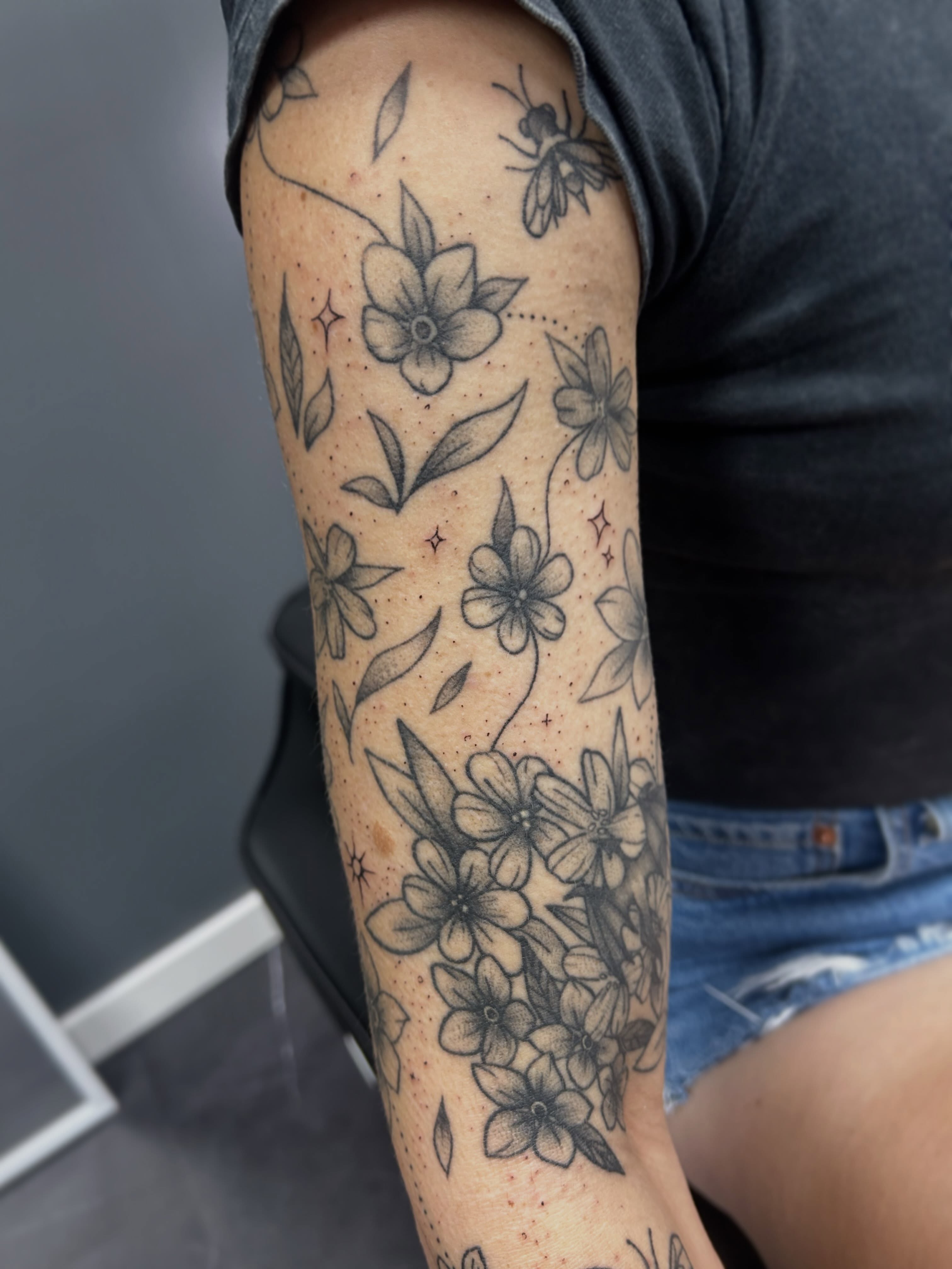 Tattoo by @princess.hannie.tattoos — dotwork, black_and_grey
