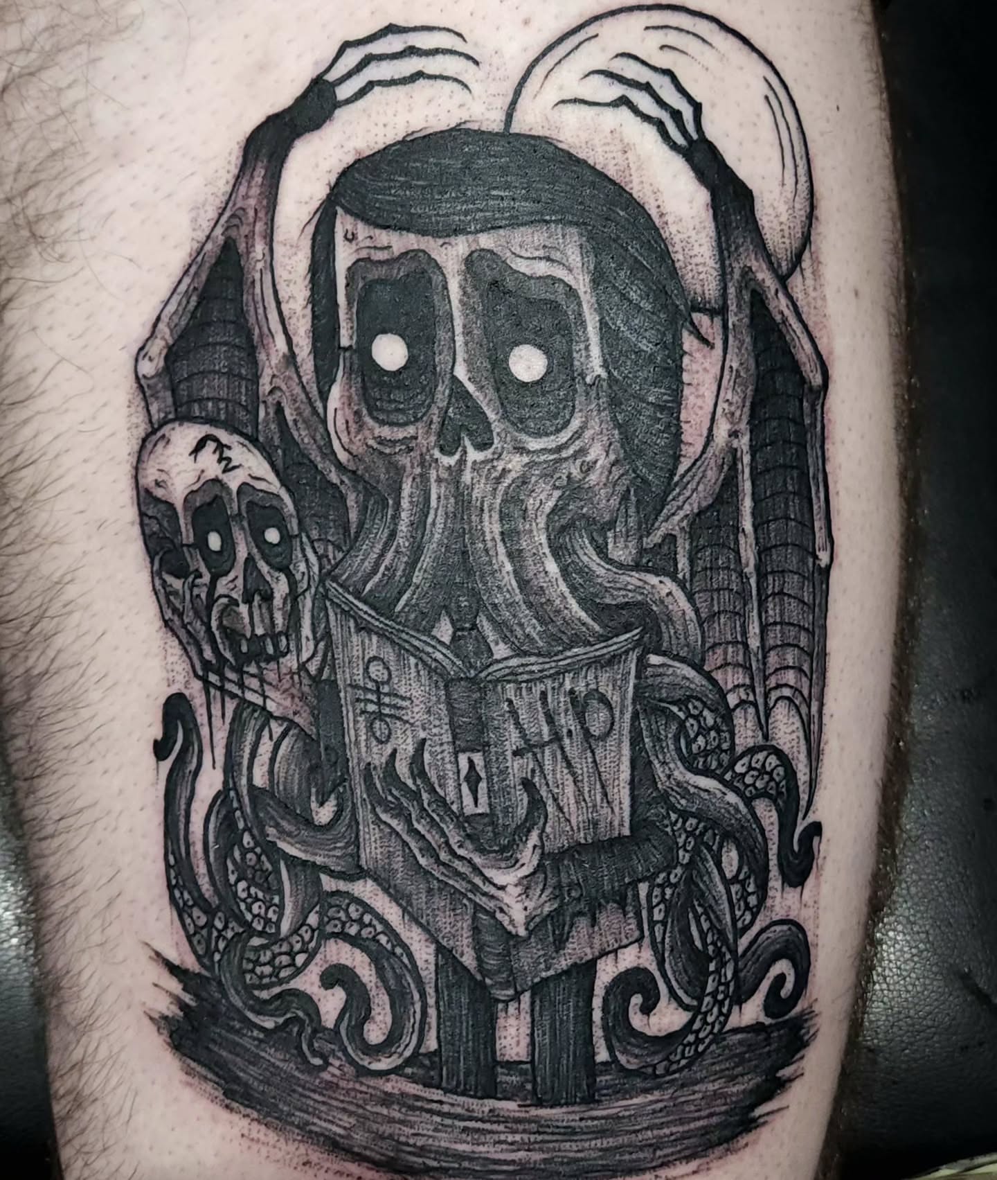 Tattoo by @george_labrada — black_and_grey, dark_realism