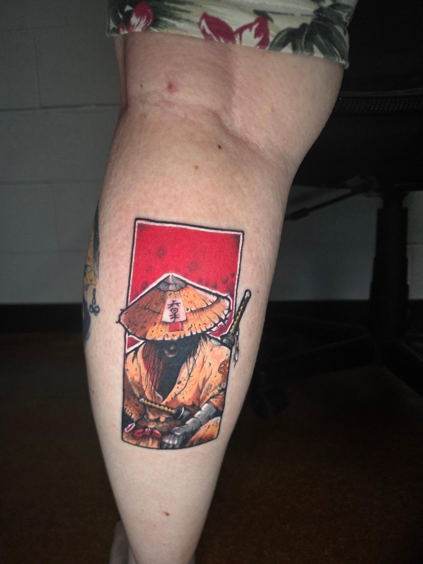 Samurai japanese irezumi tattoo on the thigh by Geo
