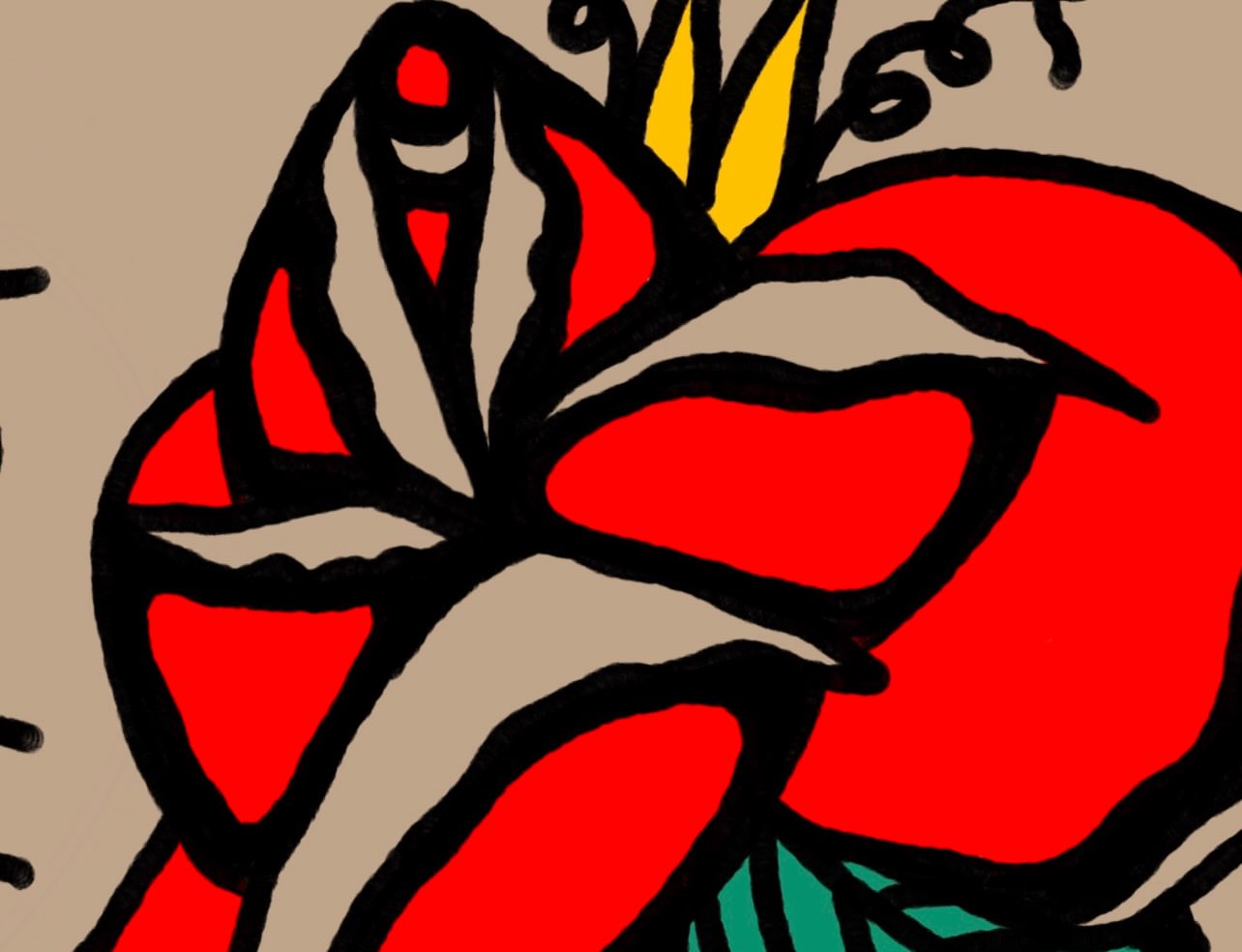 Abstract floral geometric tattoo by Devyn Hightower