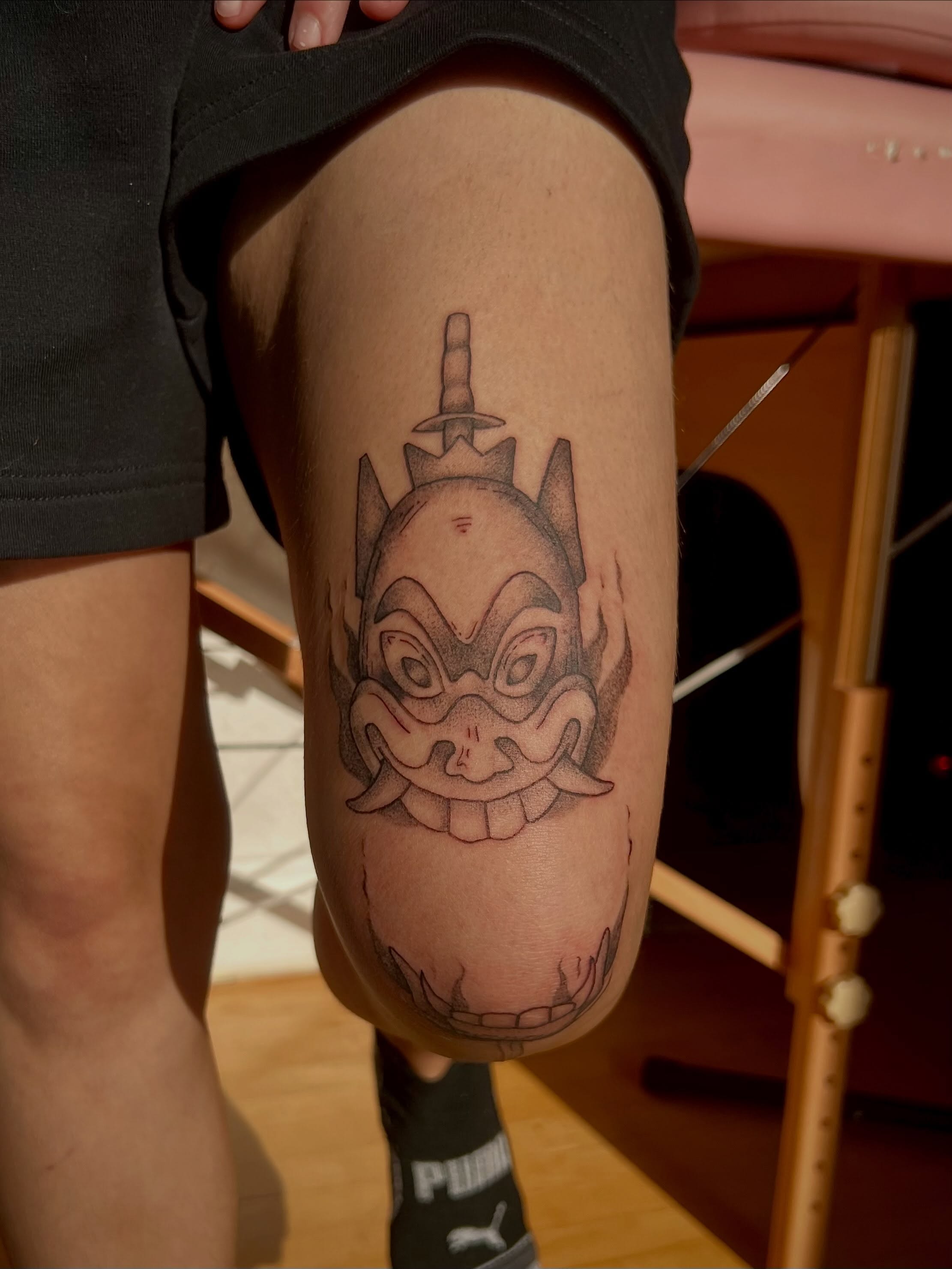 Tattoo by @artbymuggs — dotwork, black_and_grey