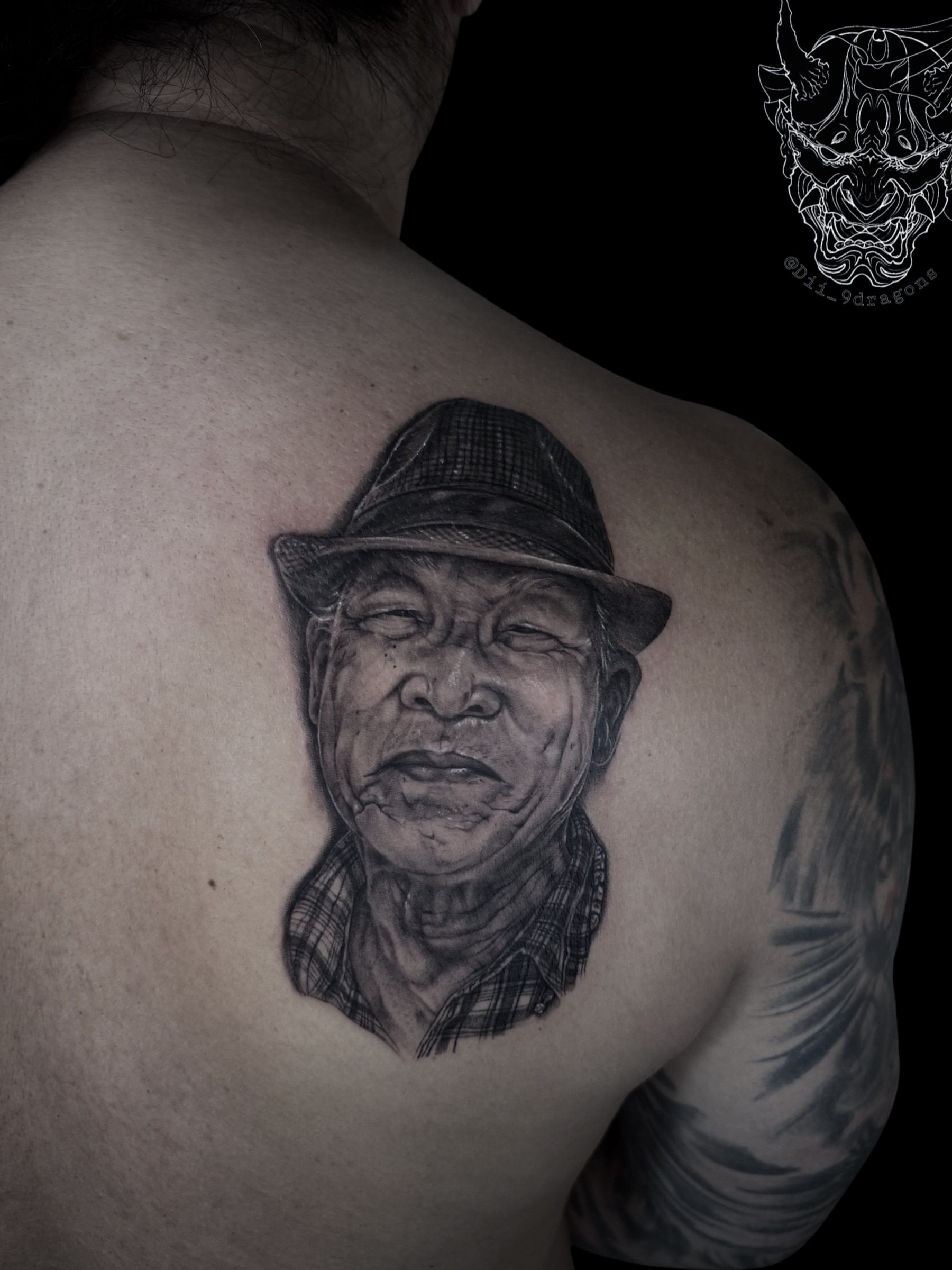 Tattoo by @dii_9dragons β realism, black_and_grey