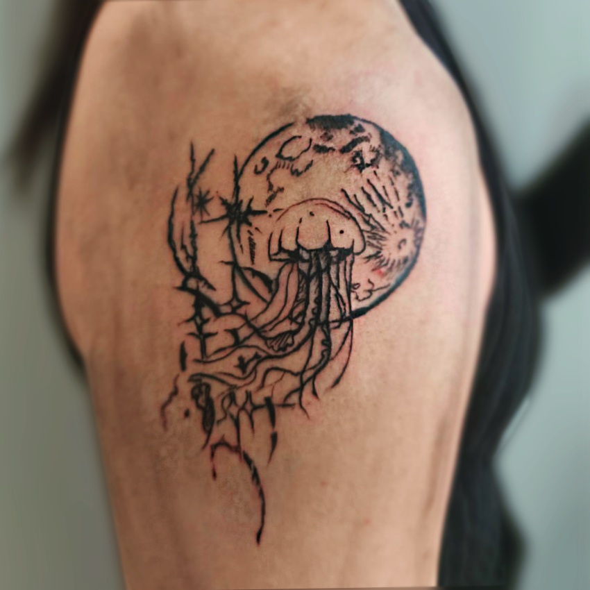Tattoo by @inkzilla_tattoos — black_and_grey