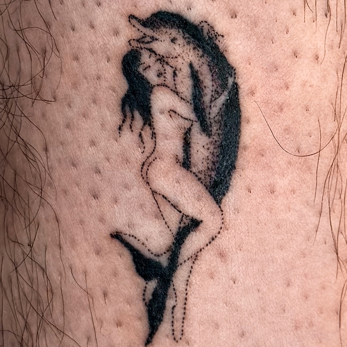 Tattoo by @handpokeforever — dotwork