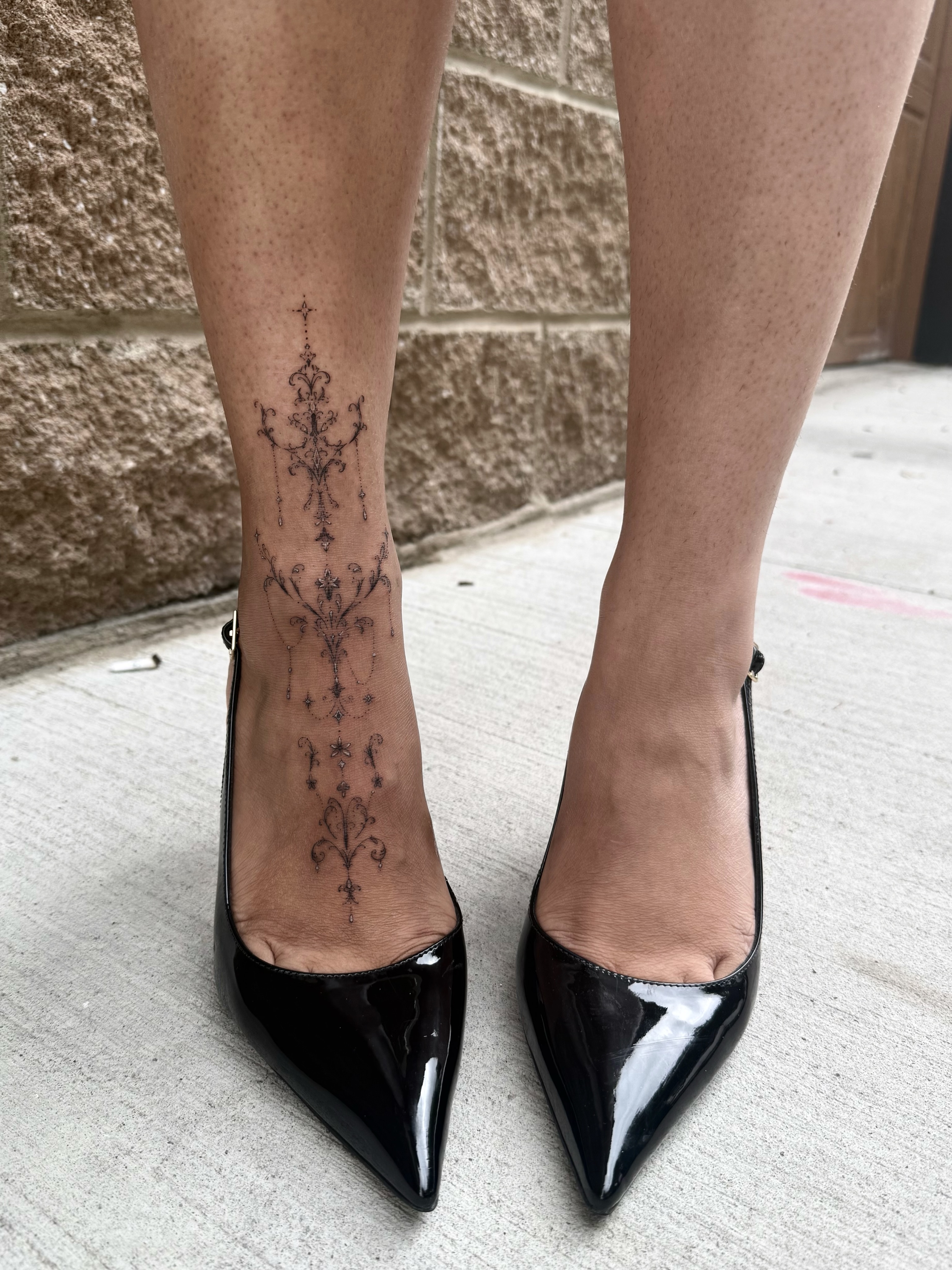 Ornamental design ornamental tattoo on the calf by ๐๐๐๐๐๐