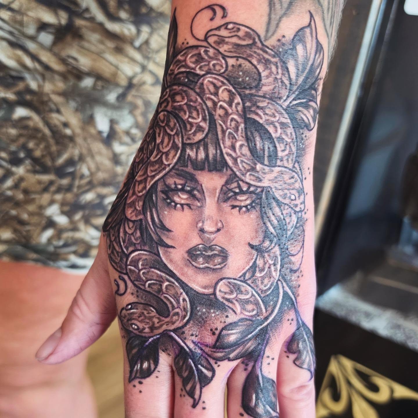 Tattoo by @colleen_does_tattoos — black_and_grey, realism