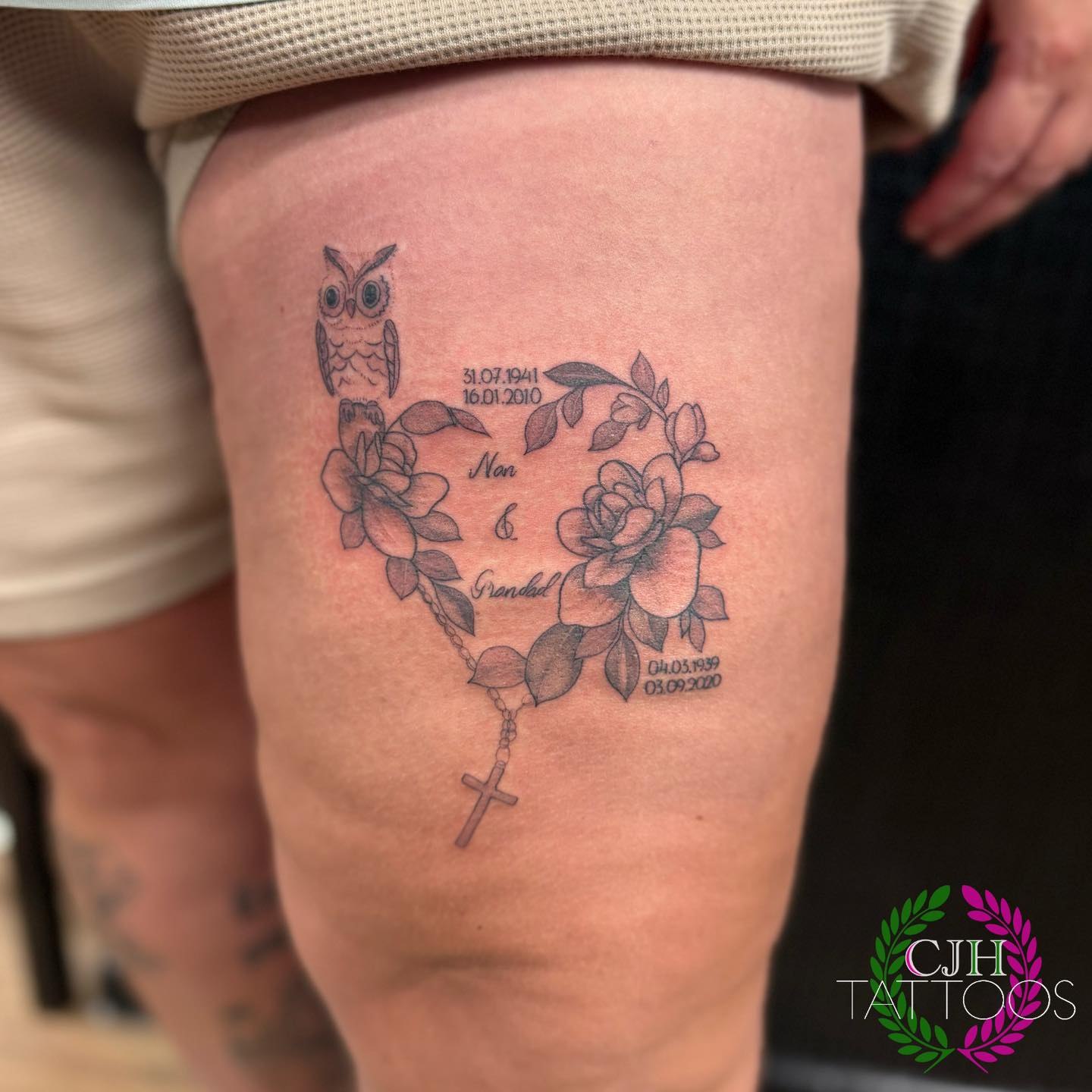 Tattoo by @cjhtattoos — black_and_grey, realism