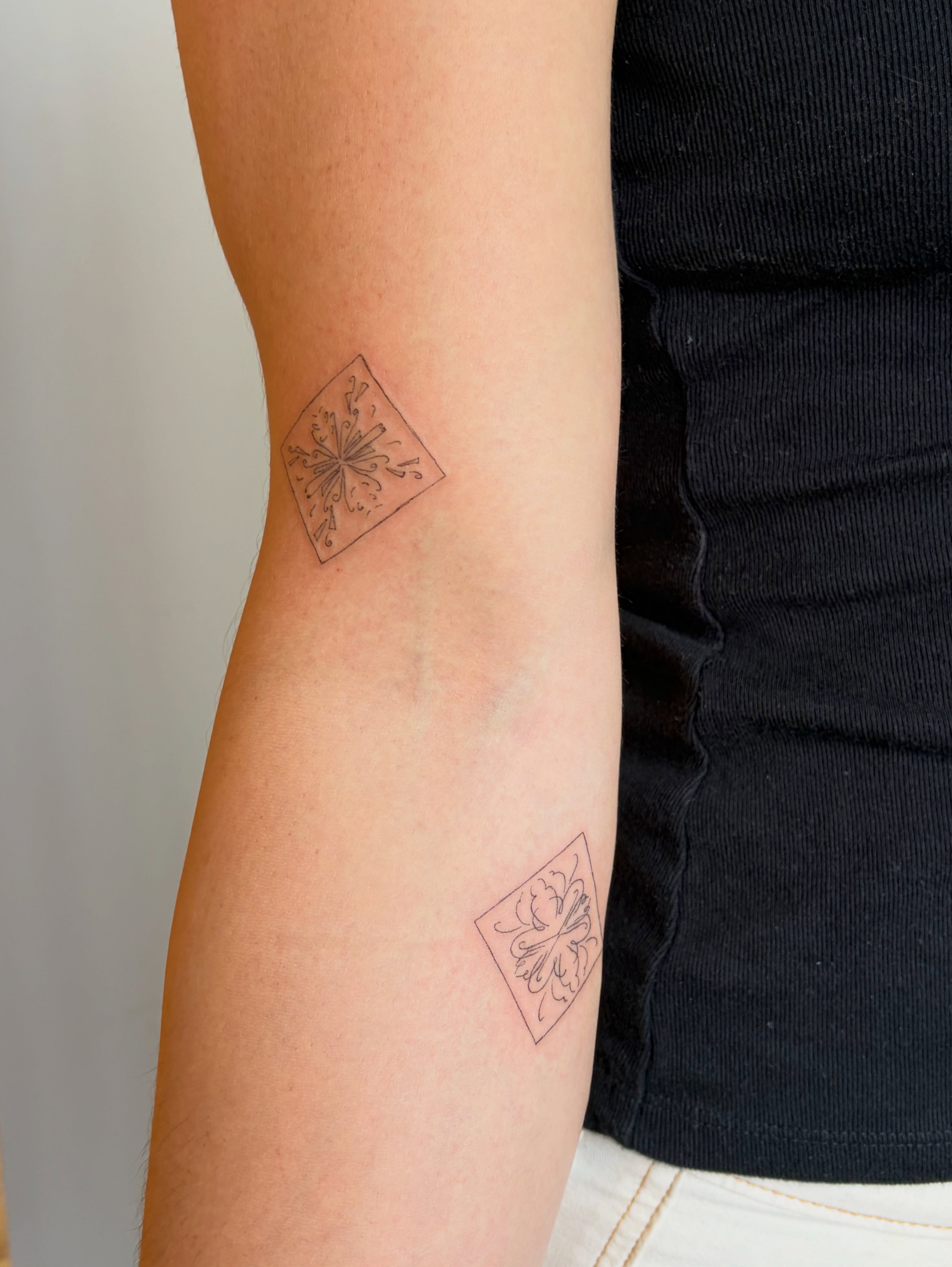 Snowflake geometric tattoo on the forearm by annie’s tattoos ⭐꩜ .ᐟ