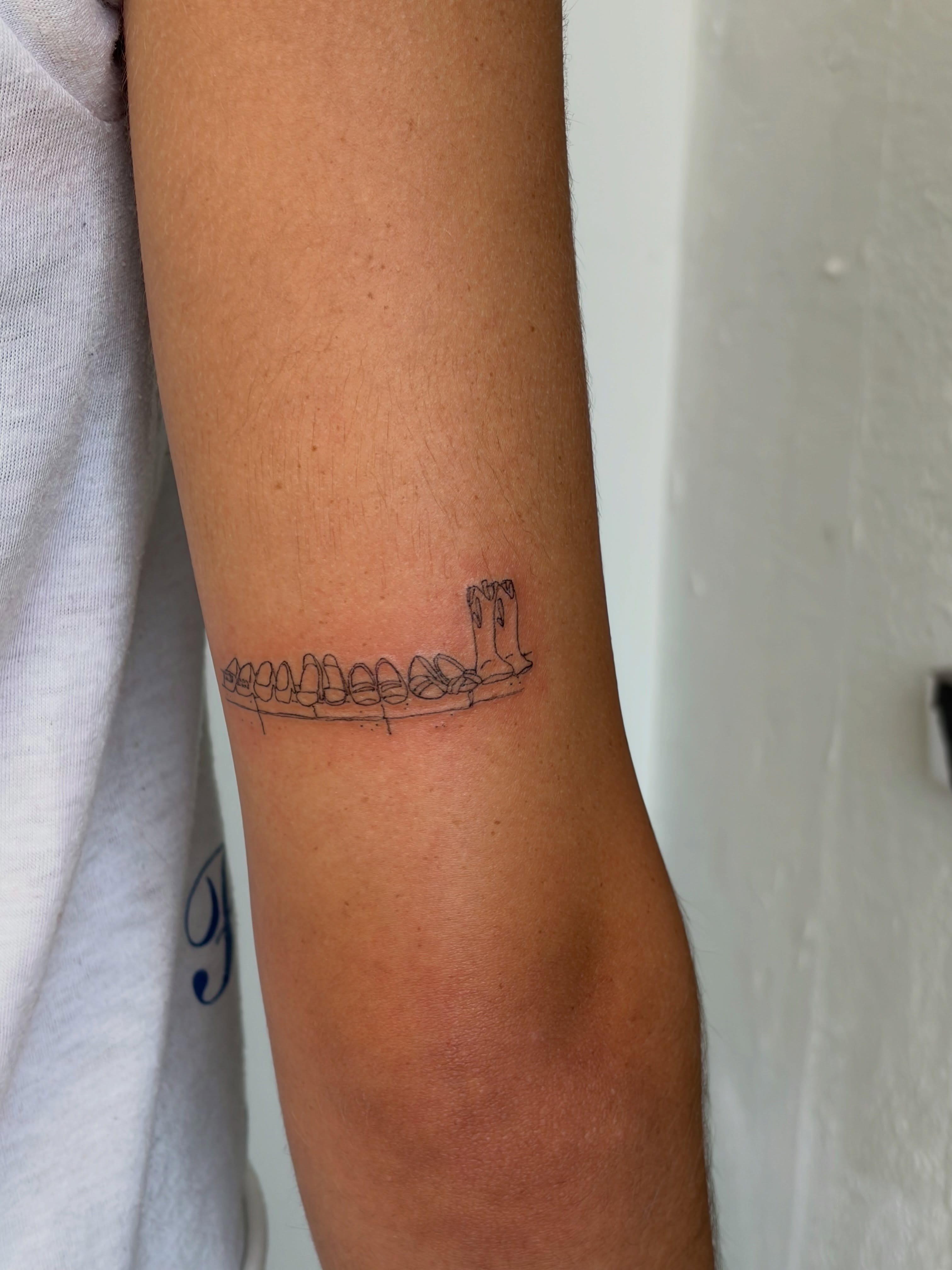 Boat fine line tattoo on the forearm by annie’s tattoos ⭐꩜ .ᐟ