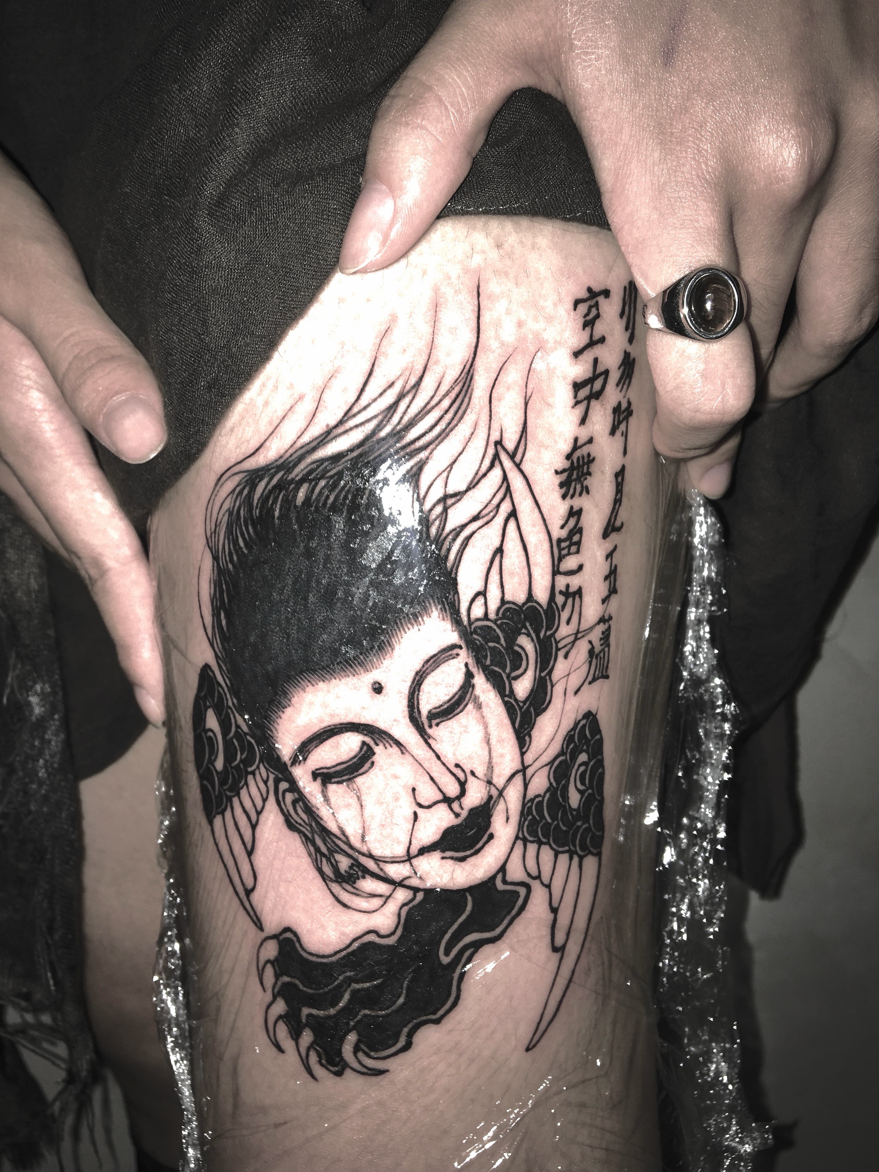 Tattoo by @ssssssssssim5 — black_and_grey, japanese_irezumi