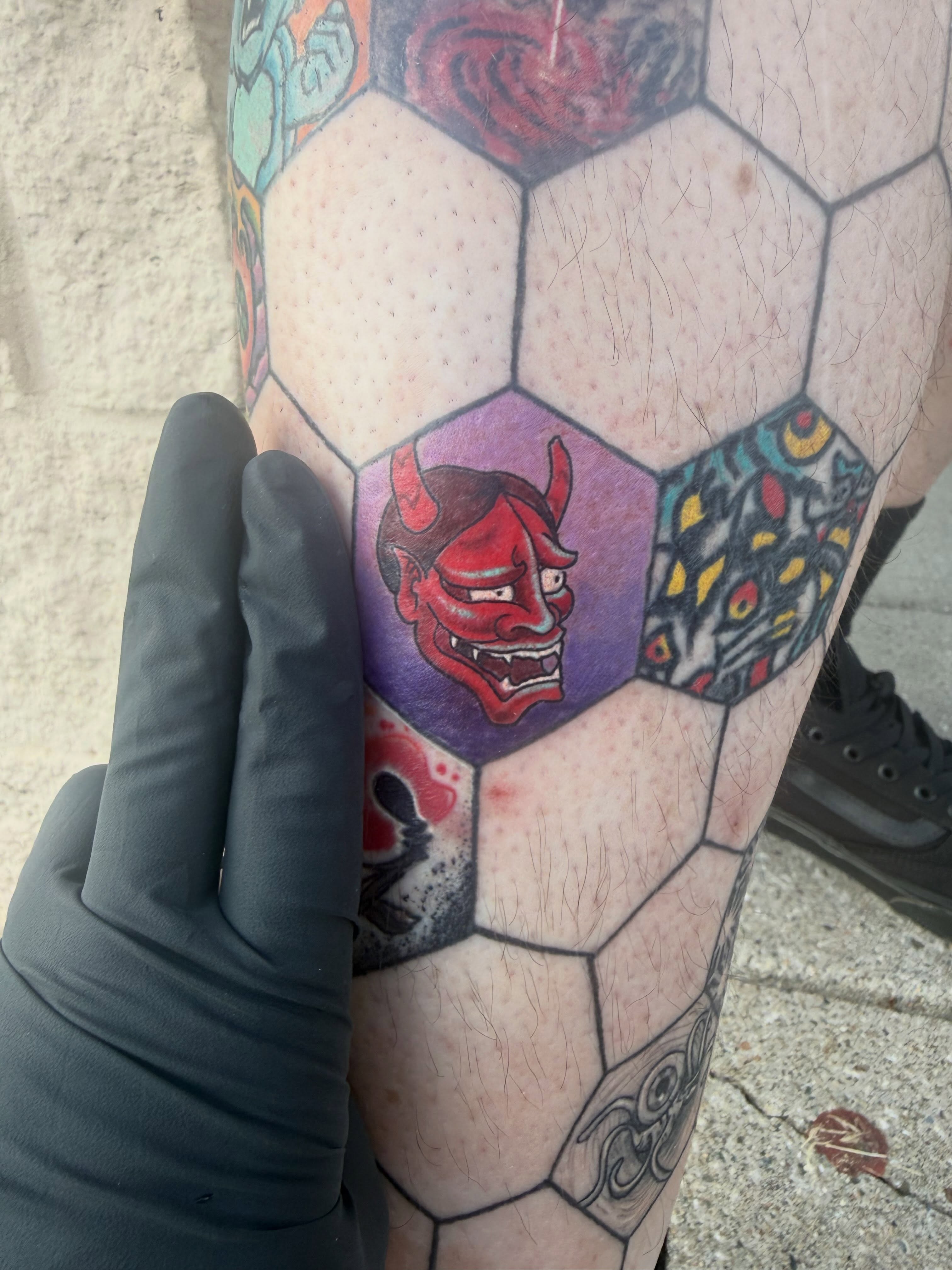 Tattoo by @haileysharpstabs — geometric