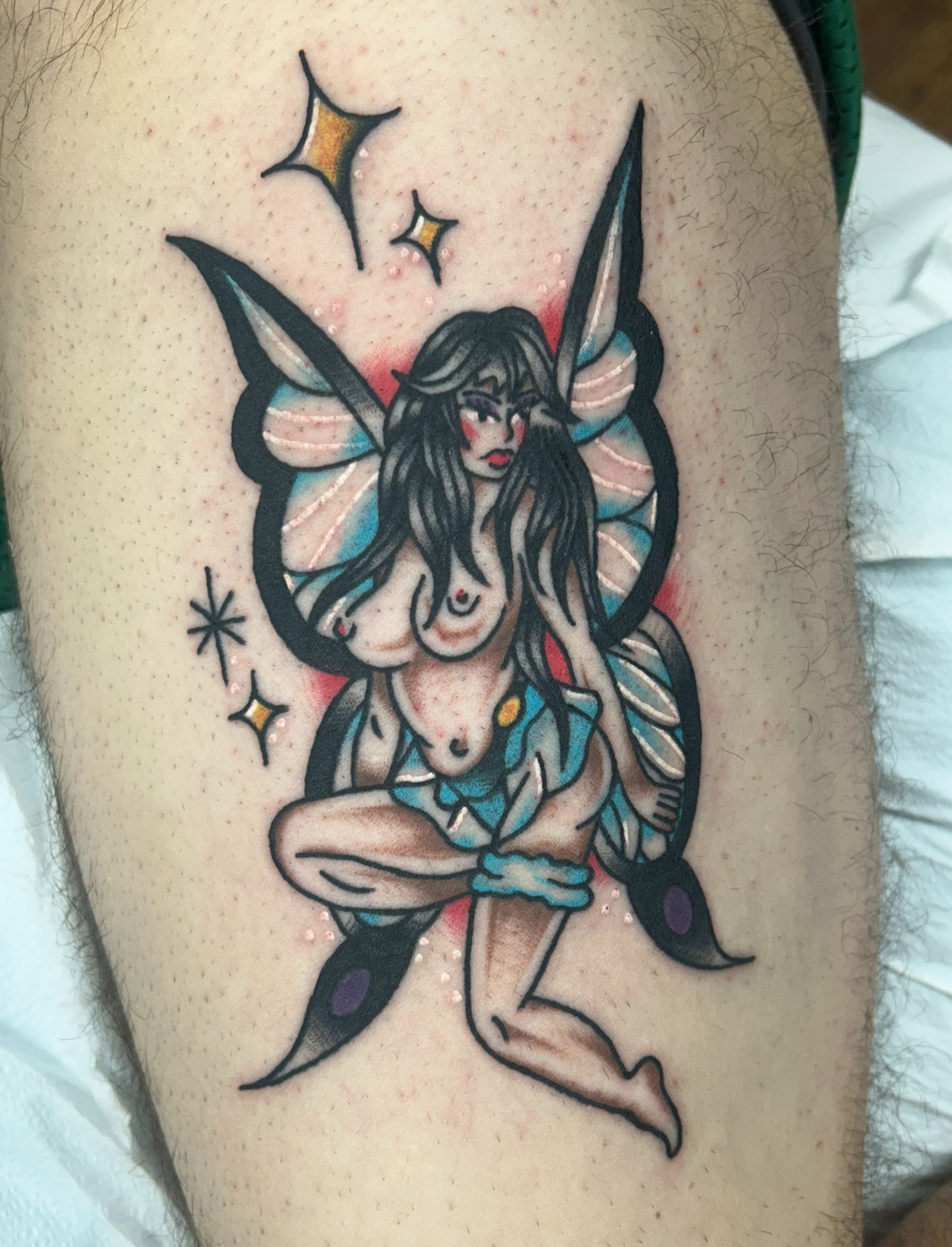 Fairy American traditional tattoo on the thigh by ๐๐ข๐ฉ๐๐ซ๐ฆ๐ข ๐๐ฌ๐ซ๐ก๐๐ถ๐ฆ
โจ