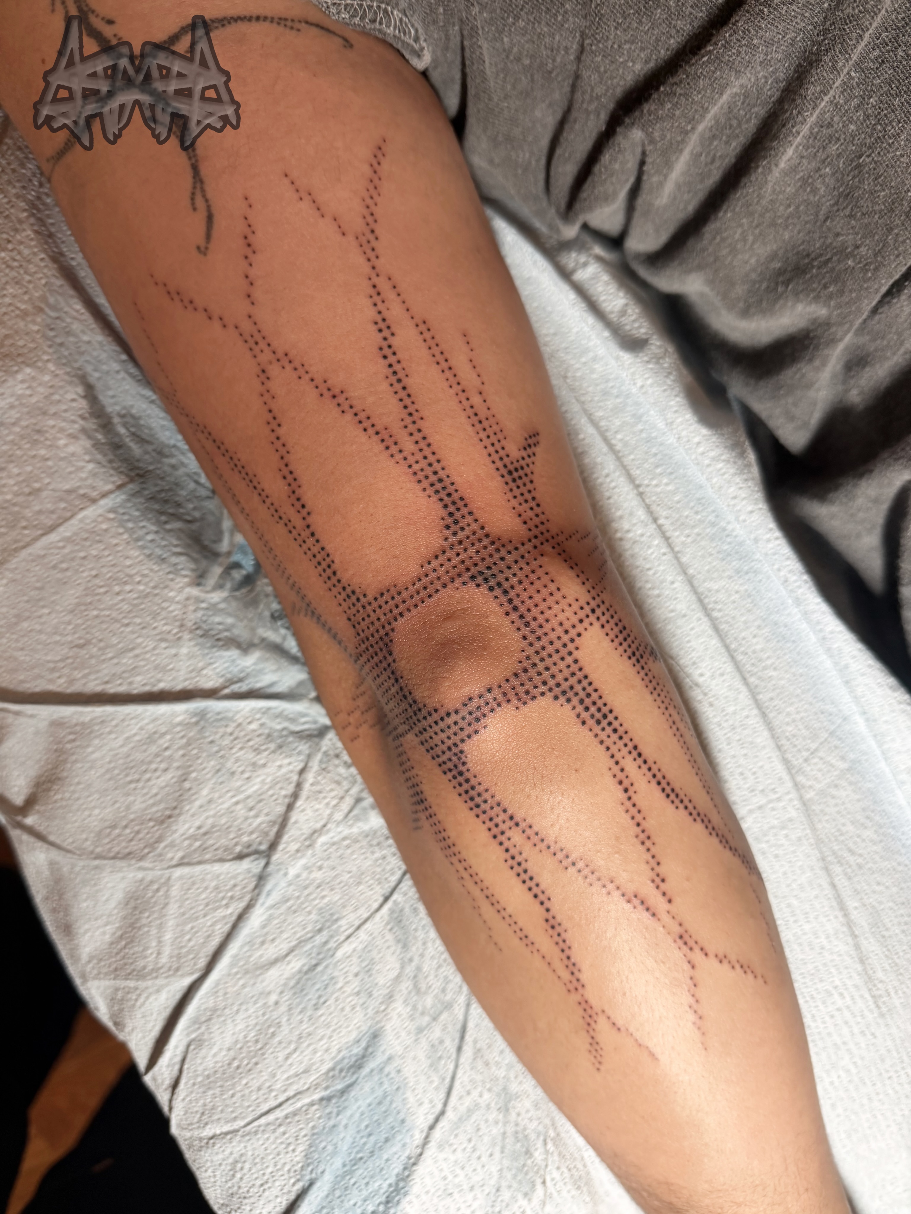 Dotwork pattern dotwork tattoo on the forearm by Haza