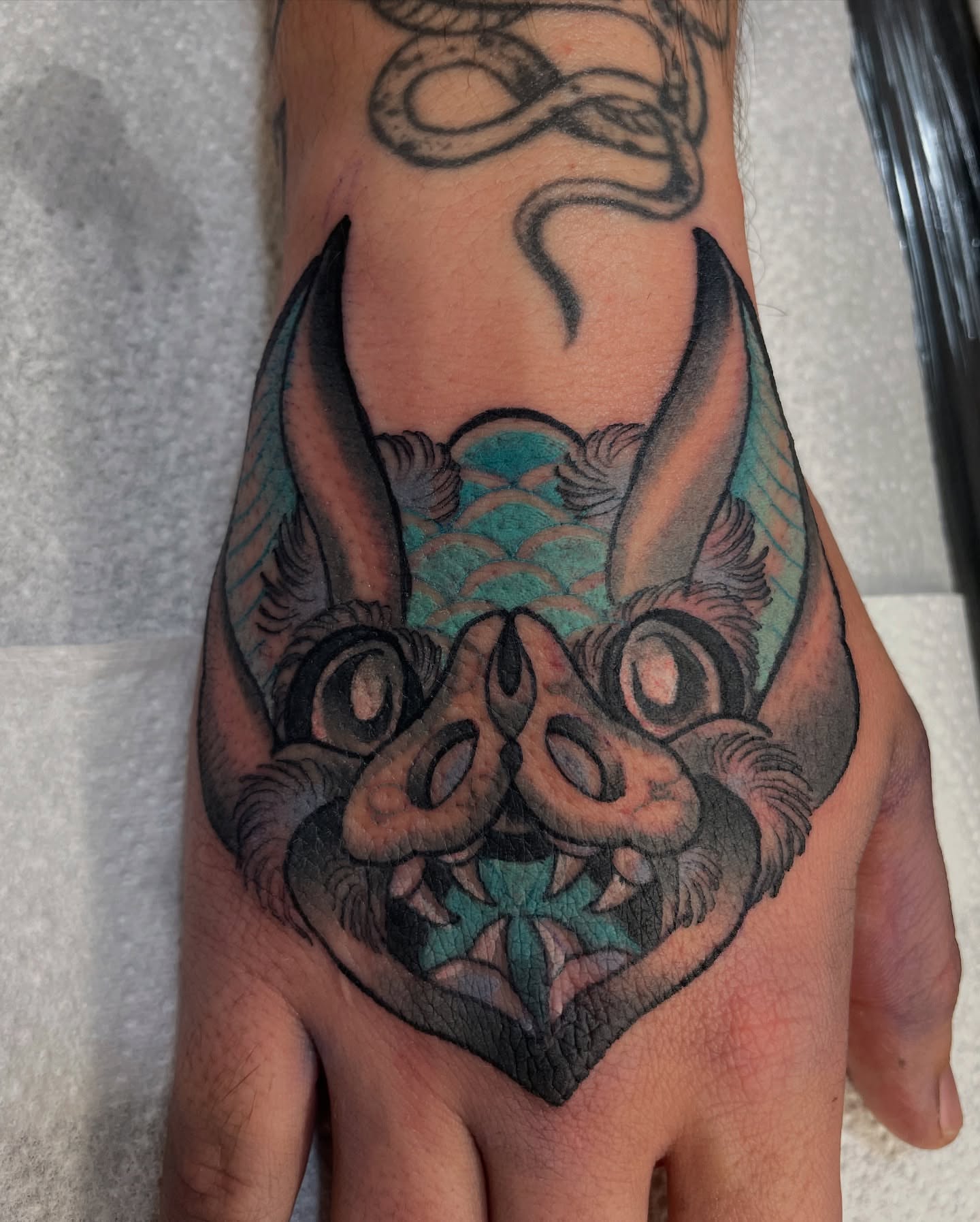 Tattoo by Lord Montana-blue tattoo artist, London